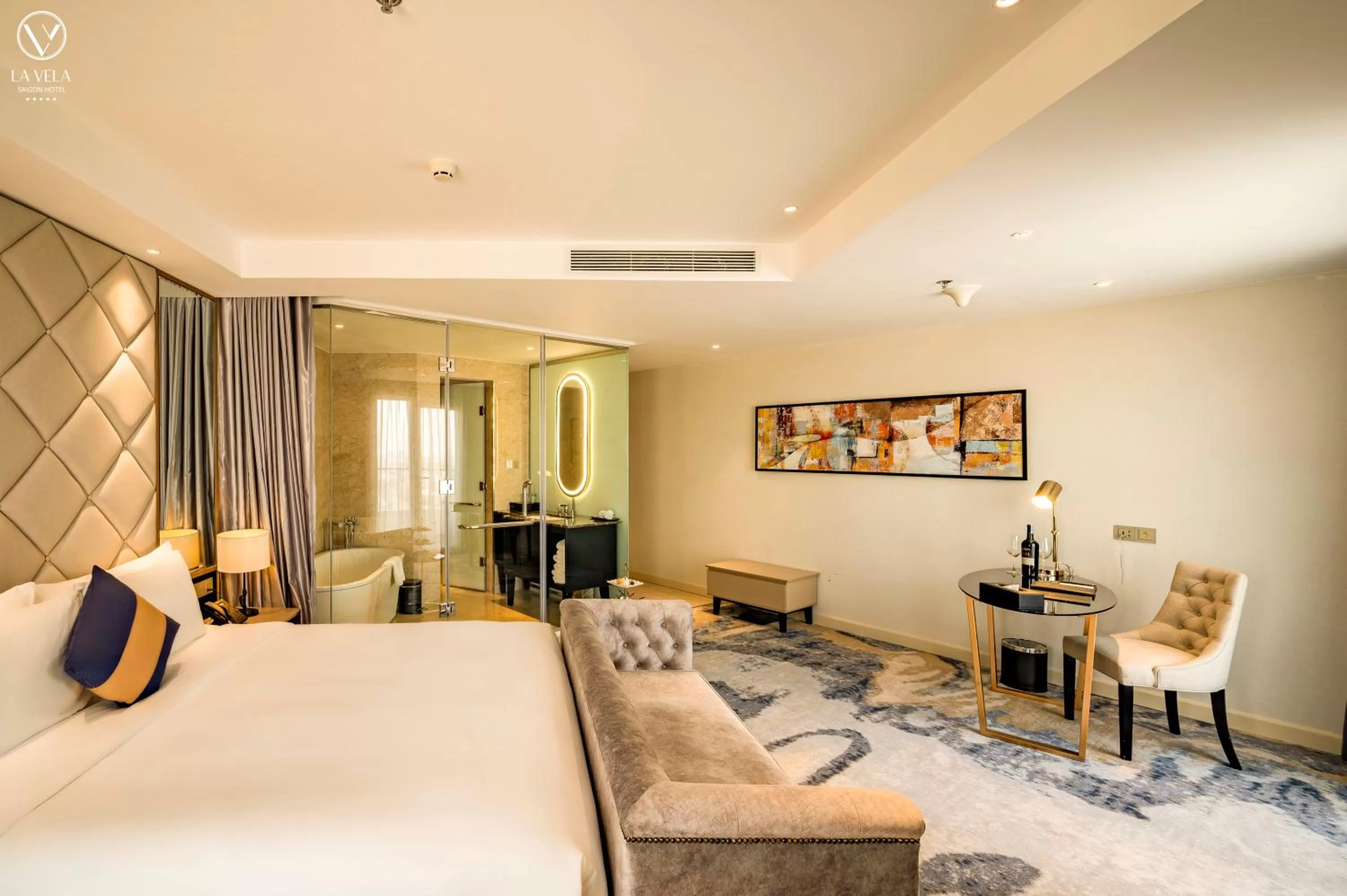 Bedroom, Bed in La Vela Saigon Hotel