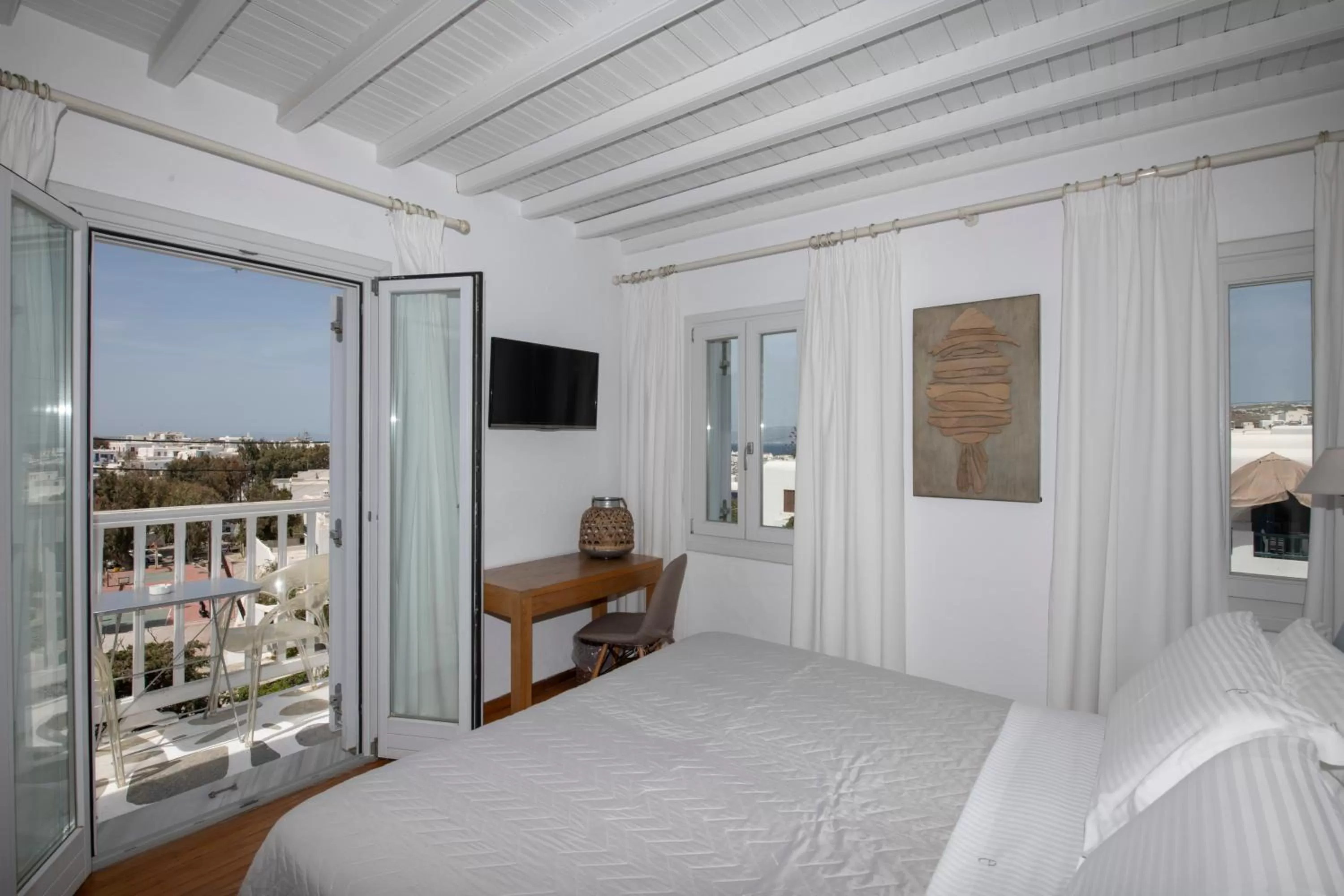 View (from property/room), Bed in Elena Hotel Mykonos
