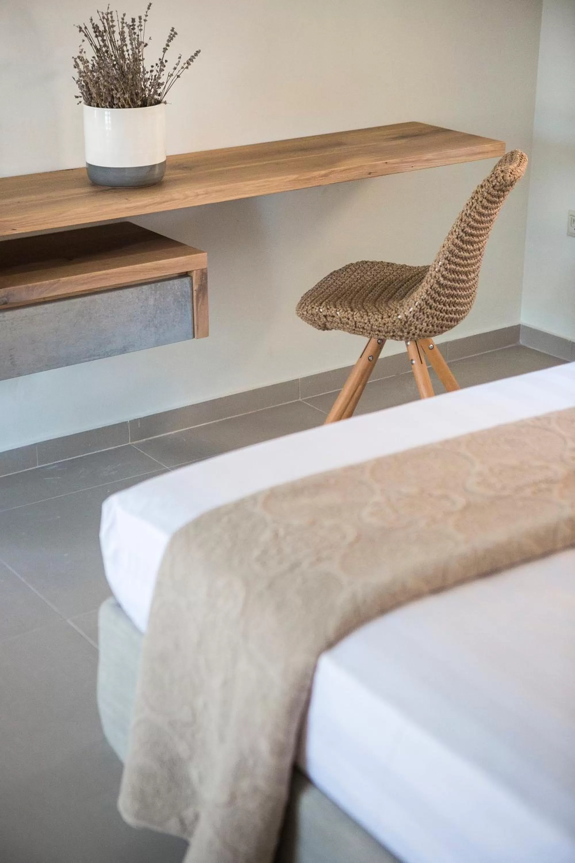 Decorative detail, Bed in Argostoli Marina Suites