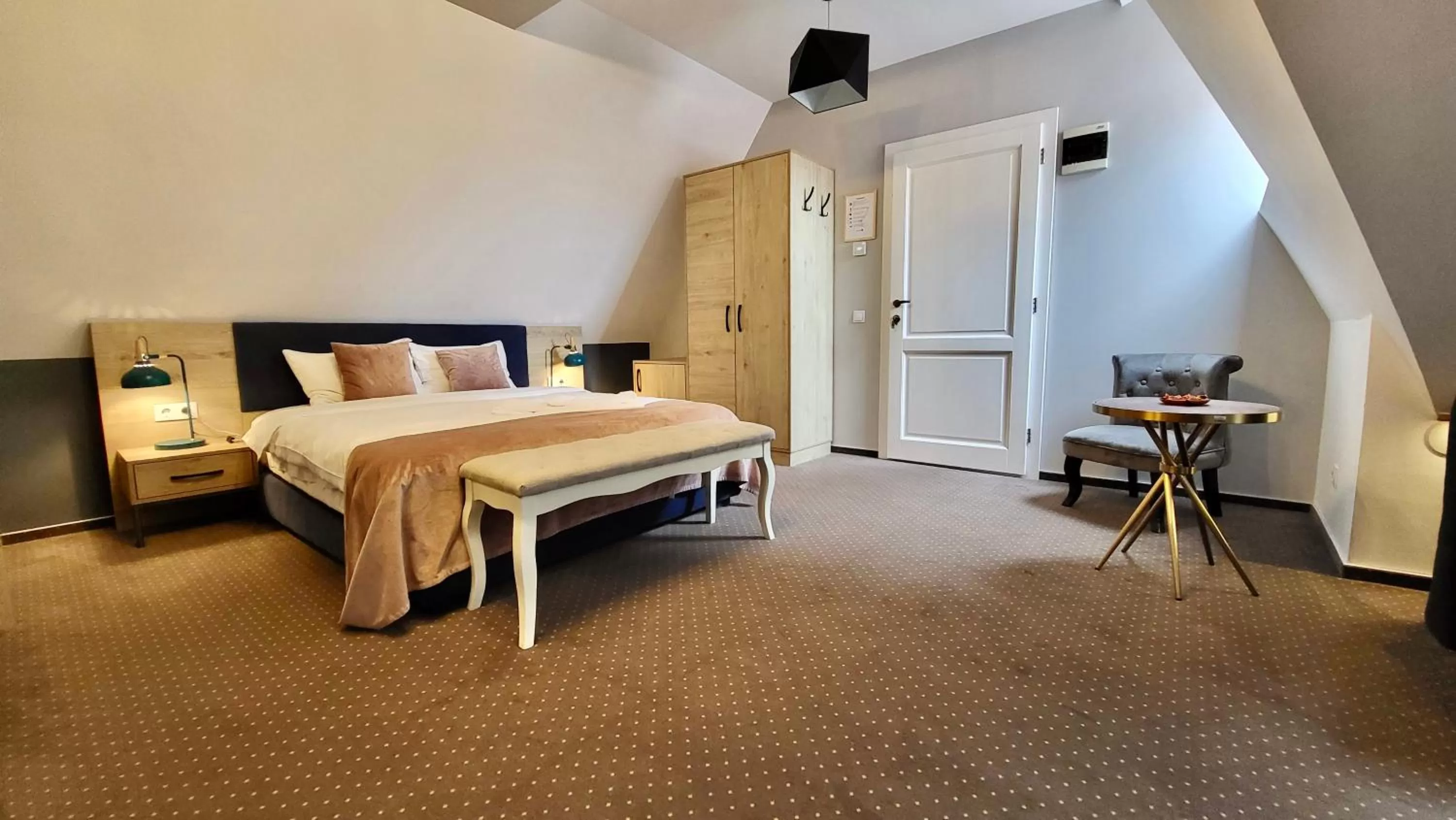 Photo of the whole room, Bed in Lumiere House Sibiu