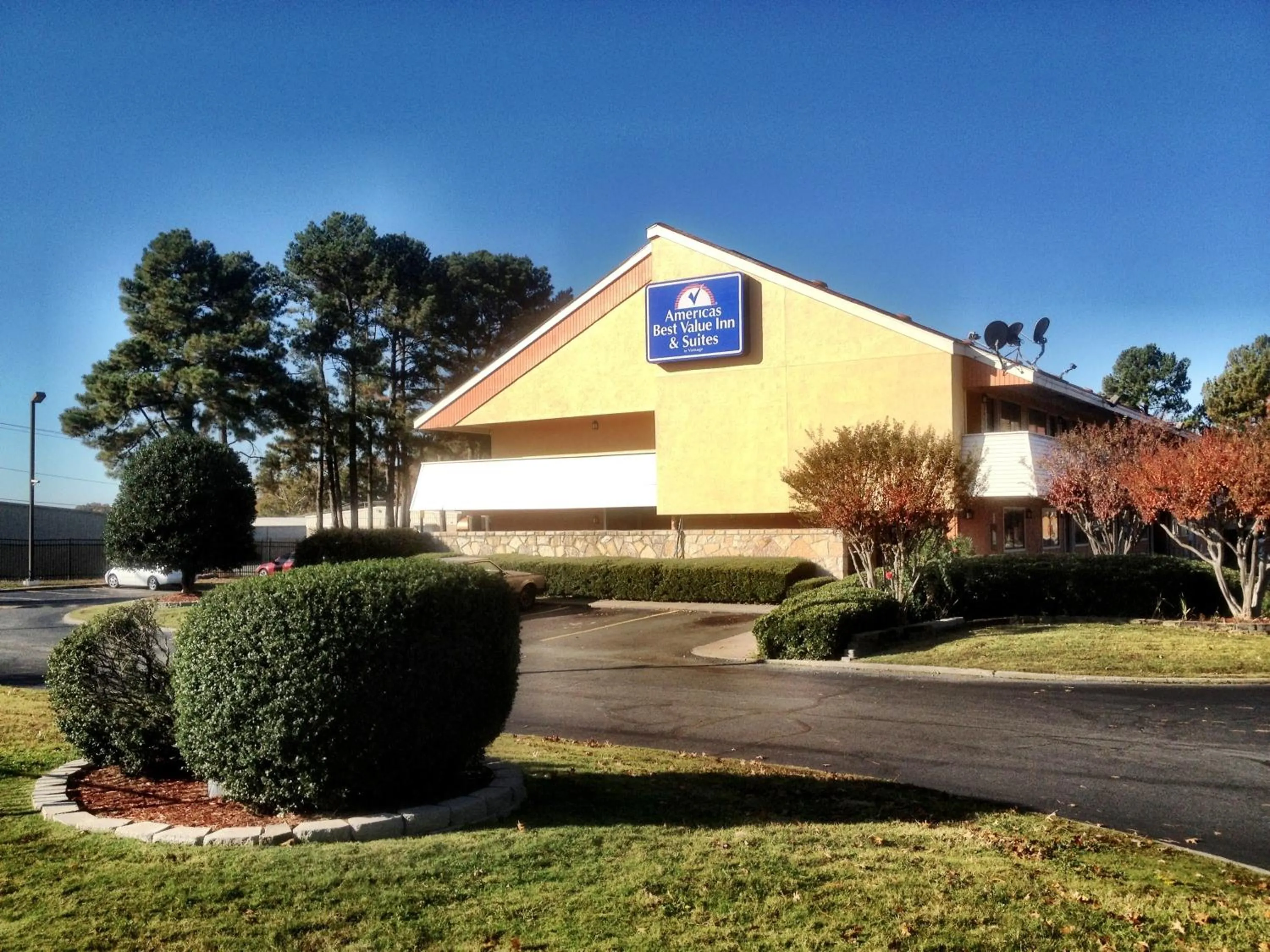 Property building in Americas Best Value Inn and Suites Little Rock