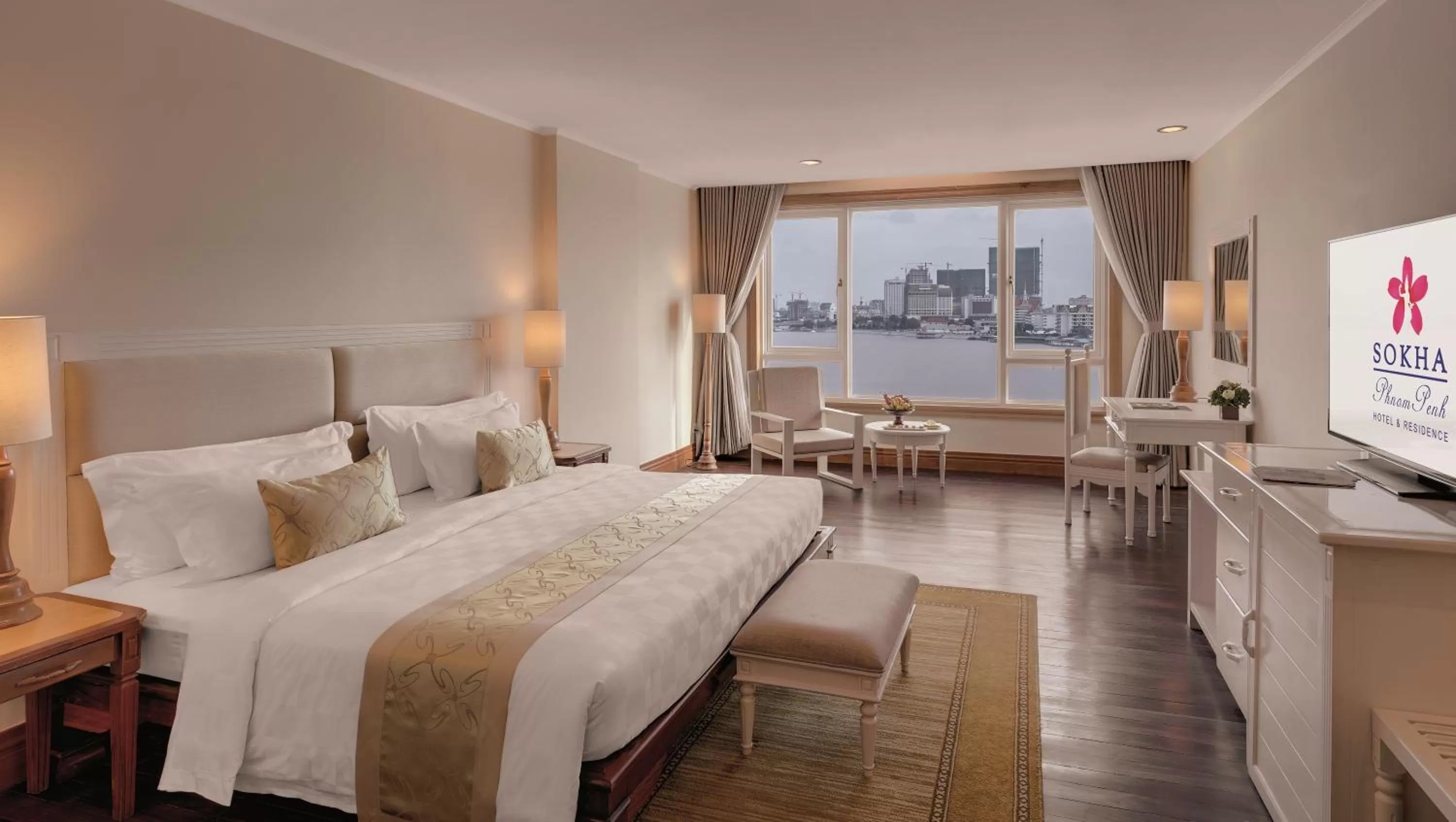 Bed in Sokha Phnom Penh Hotel