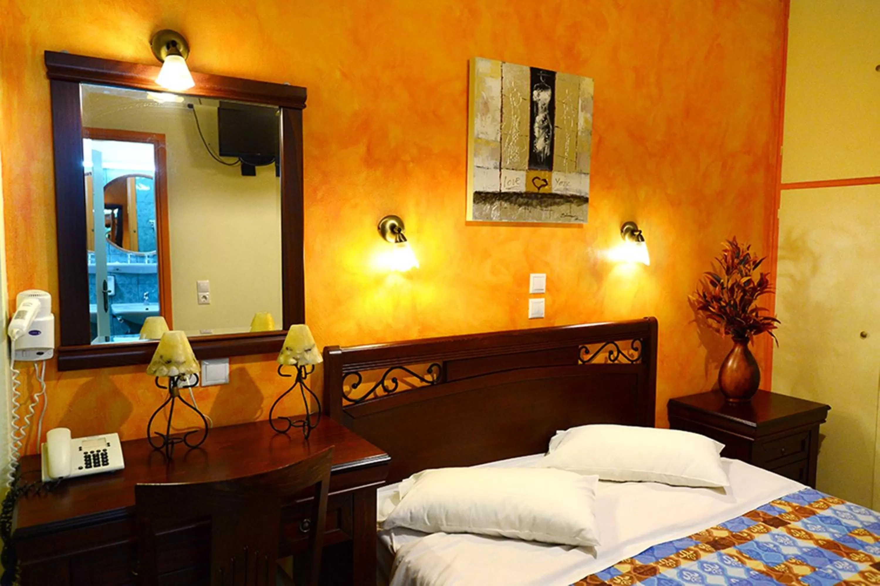 Decorative detail, Bed in Pergamos Hotel