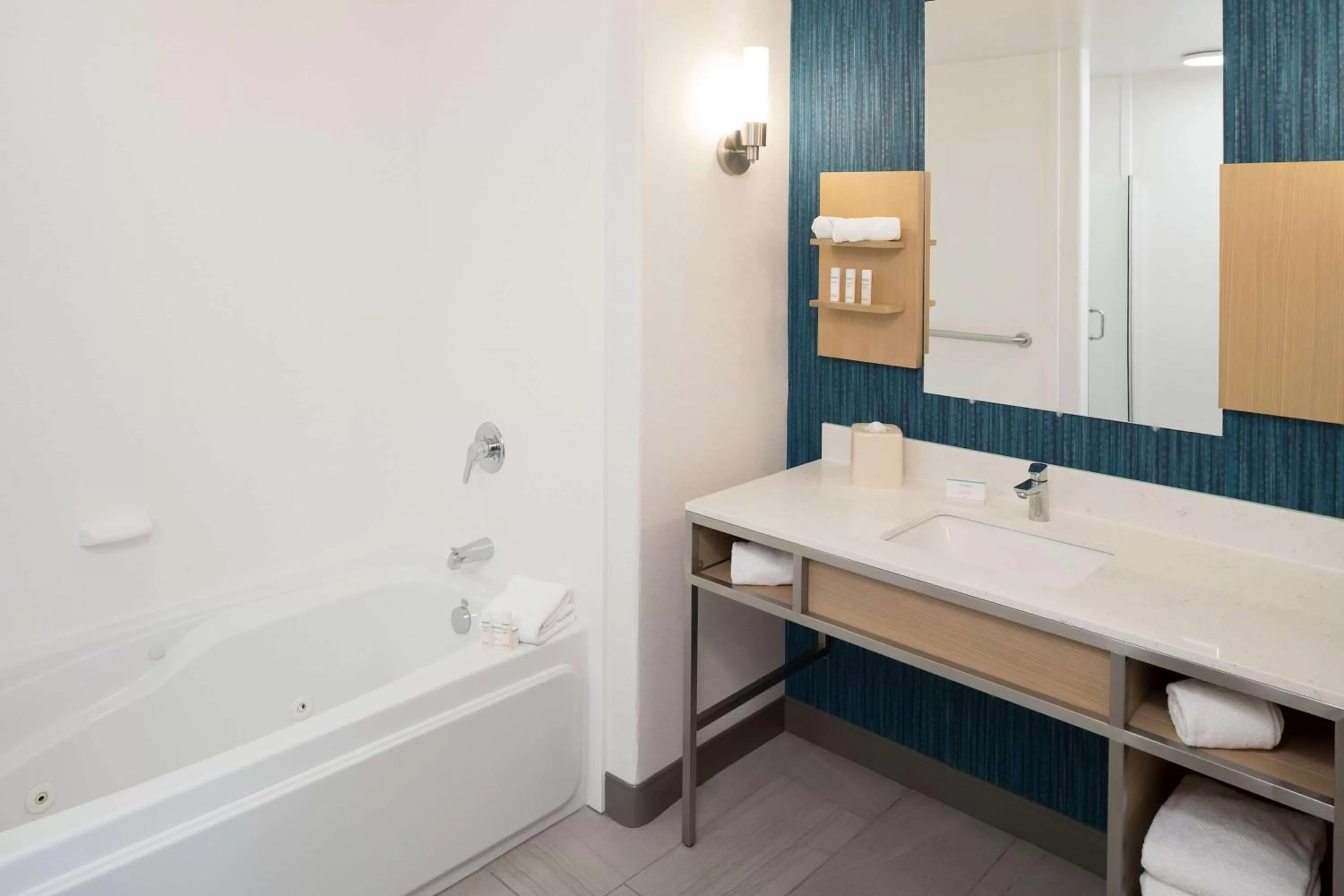 Bathroom, Bed in Hilton Garden Inn Sioux City Riverfront