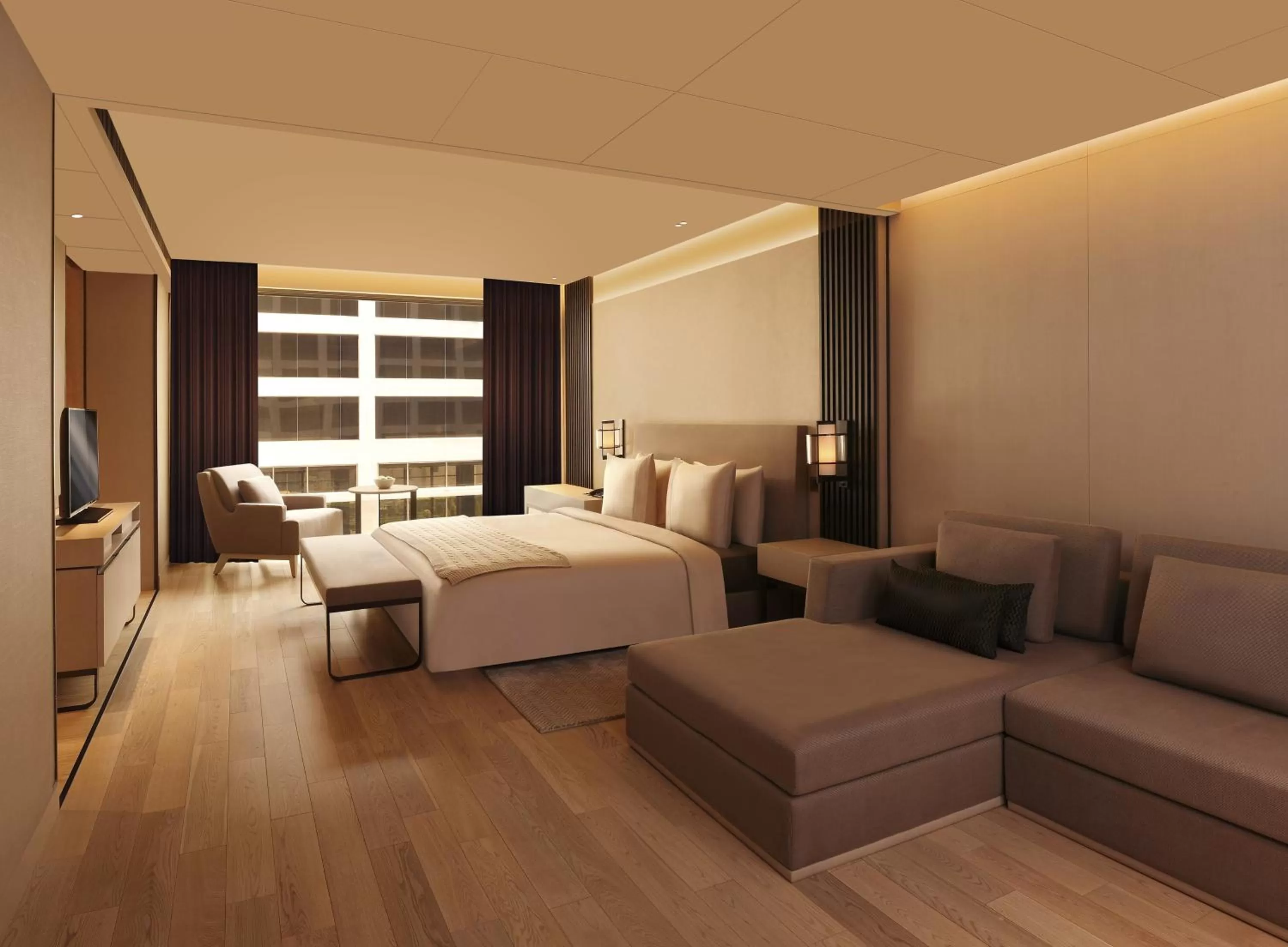 Bedroom, Bed in Roseate House New Delhi