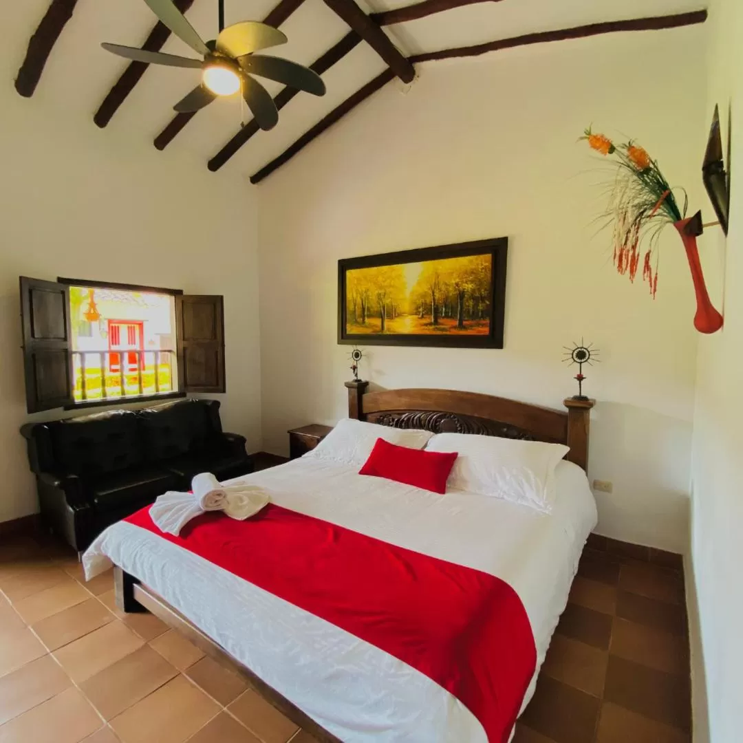 Bed in Hotel Hacienda Santa Barbara