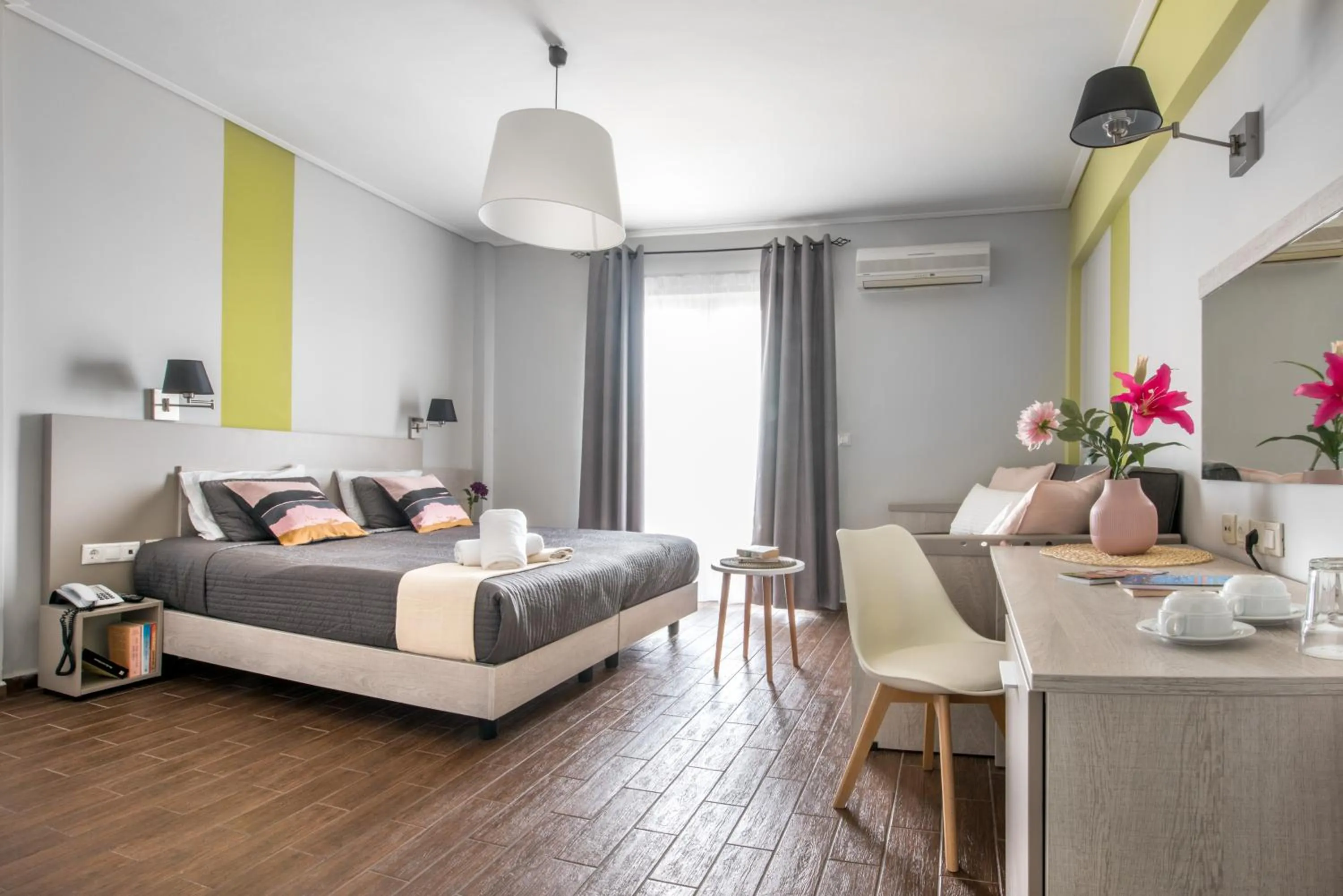 Property building, Bed in Myrto Hotel