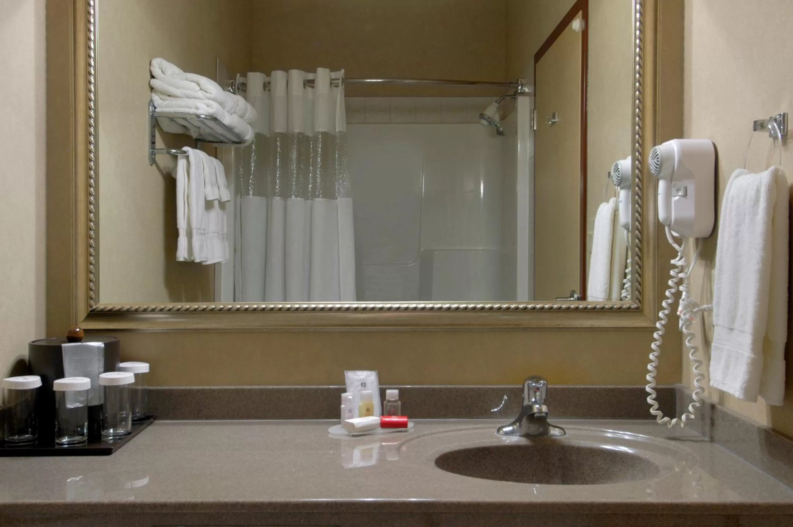 Bathroom in Ramada by Wyndham Drumheller Hotel & Suites