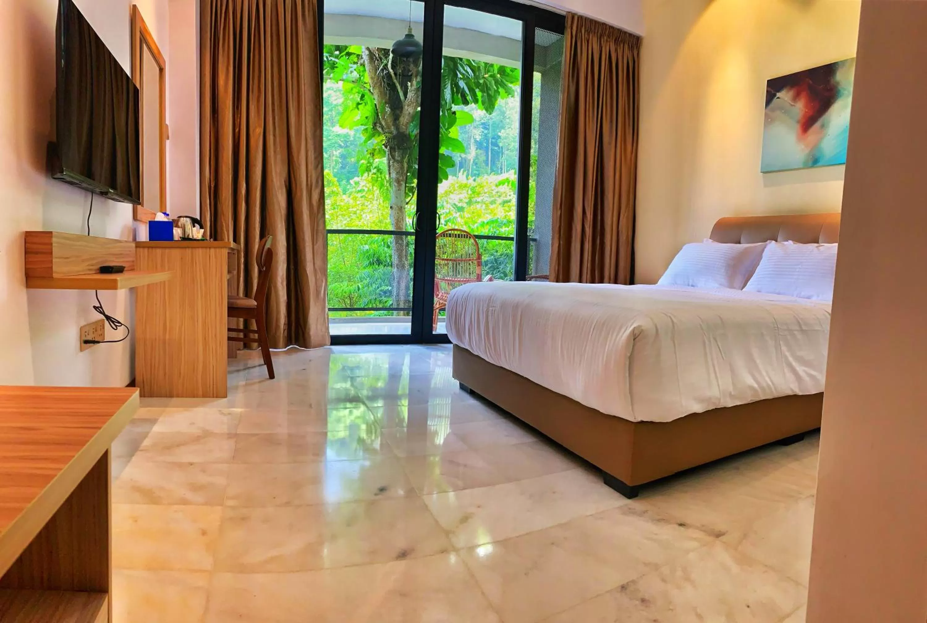 Bed in Harmony Valley Retreat