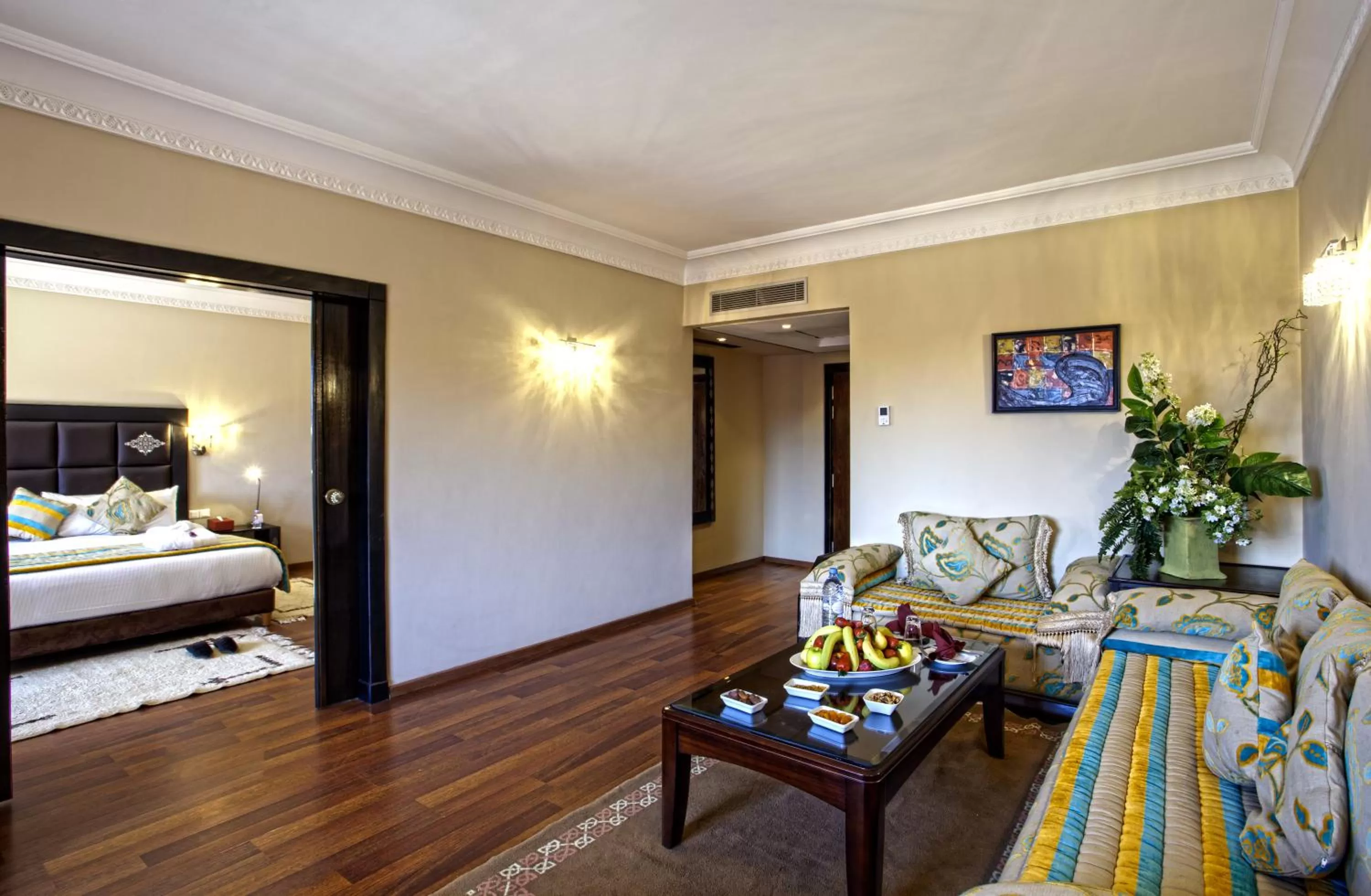 Living room, Bed in Palm Plaza Marrakech