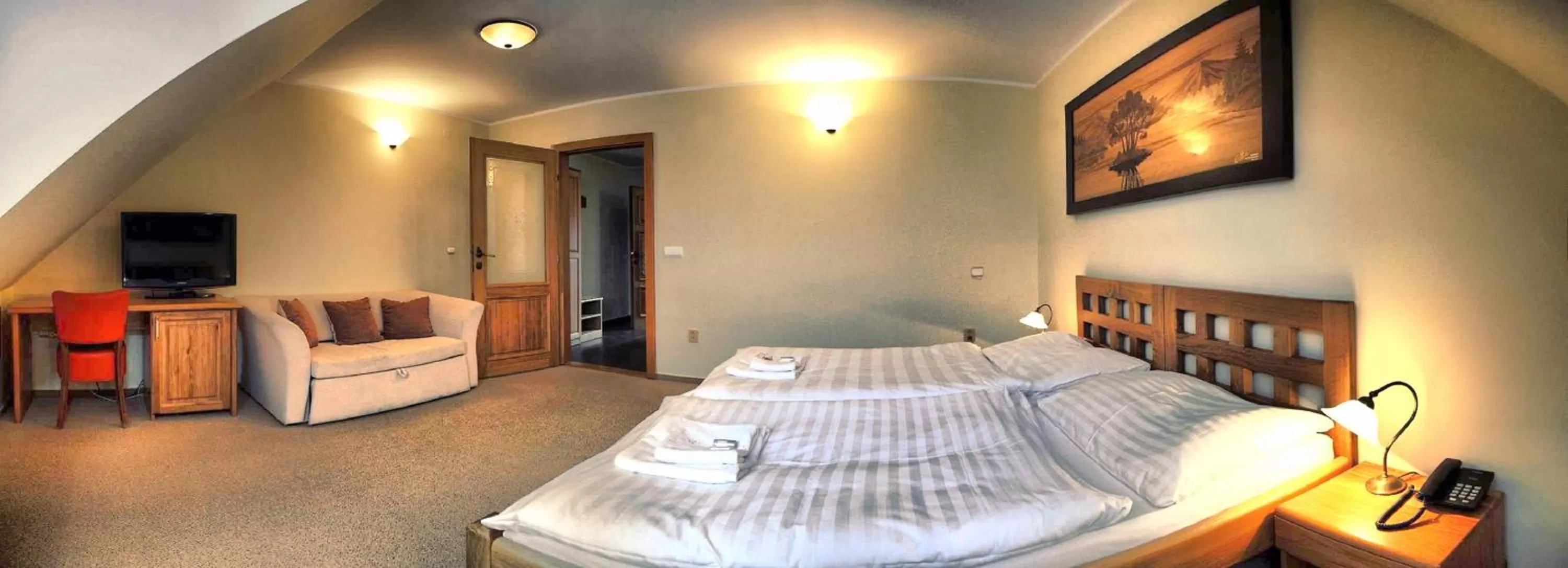 Photo of the whole room, Bed in Hotel Farma Vysoká