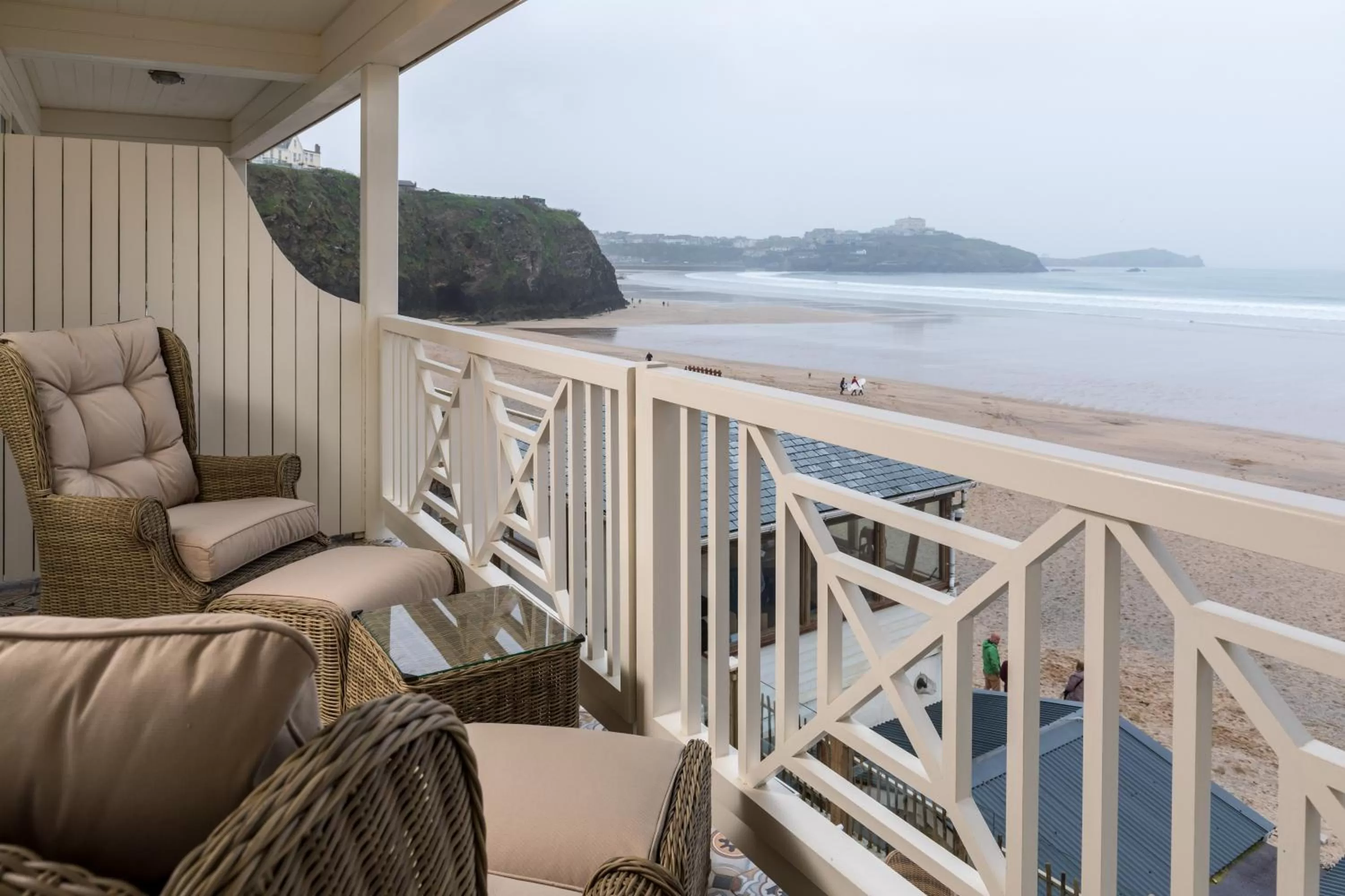 Balcony/Terrace in Tolcarne Beach Colonial Restaurant and Rooms