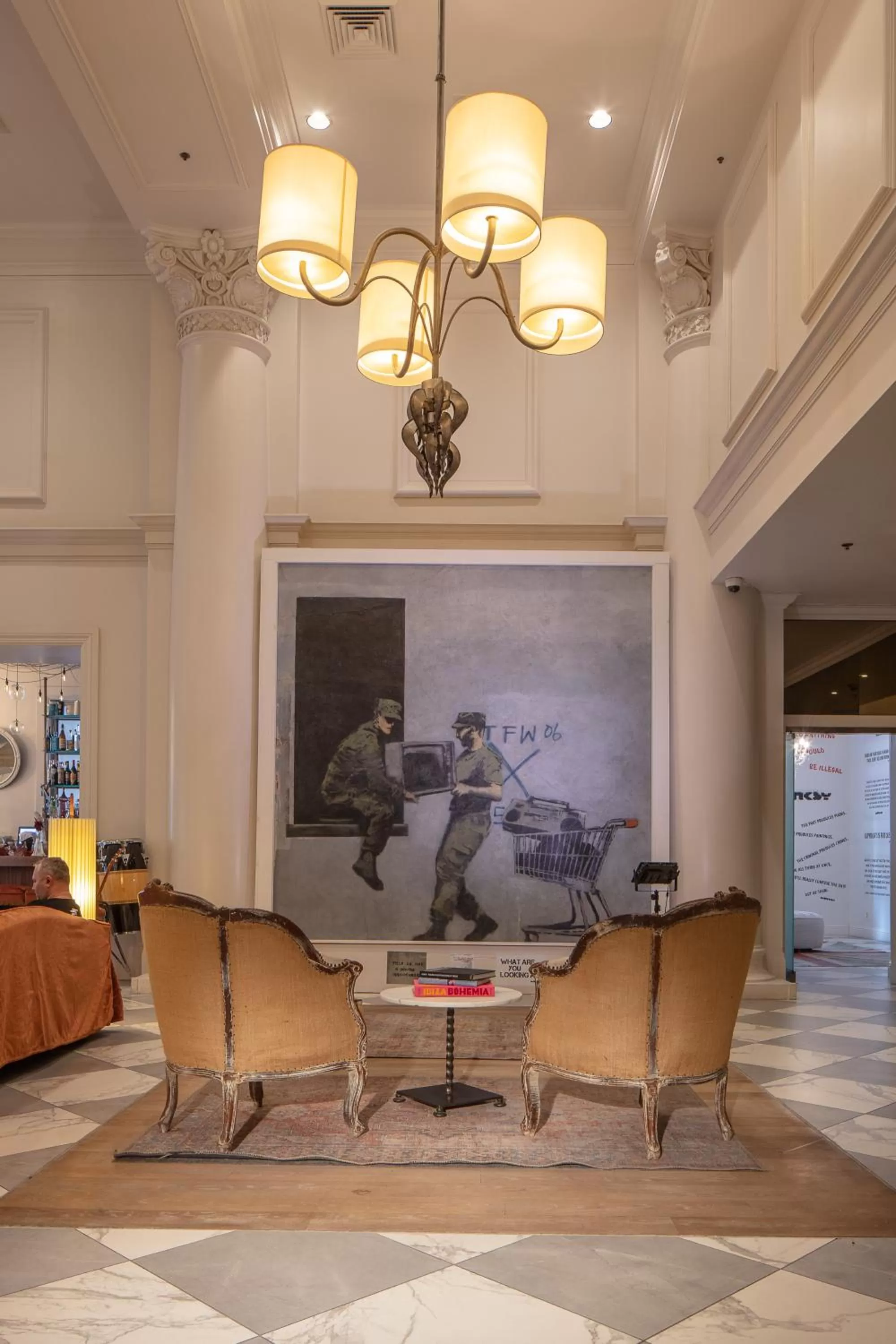 Seating area in International House Hotel