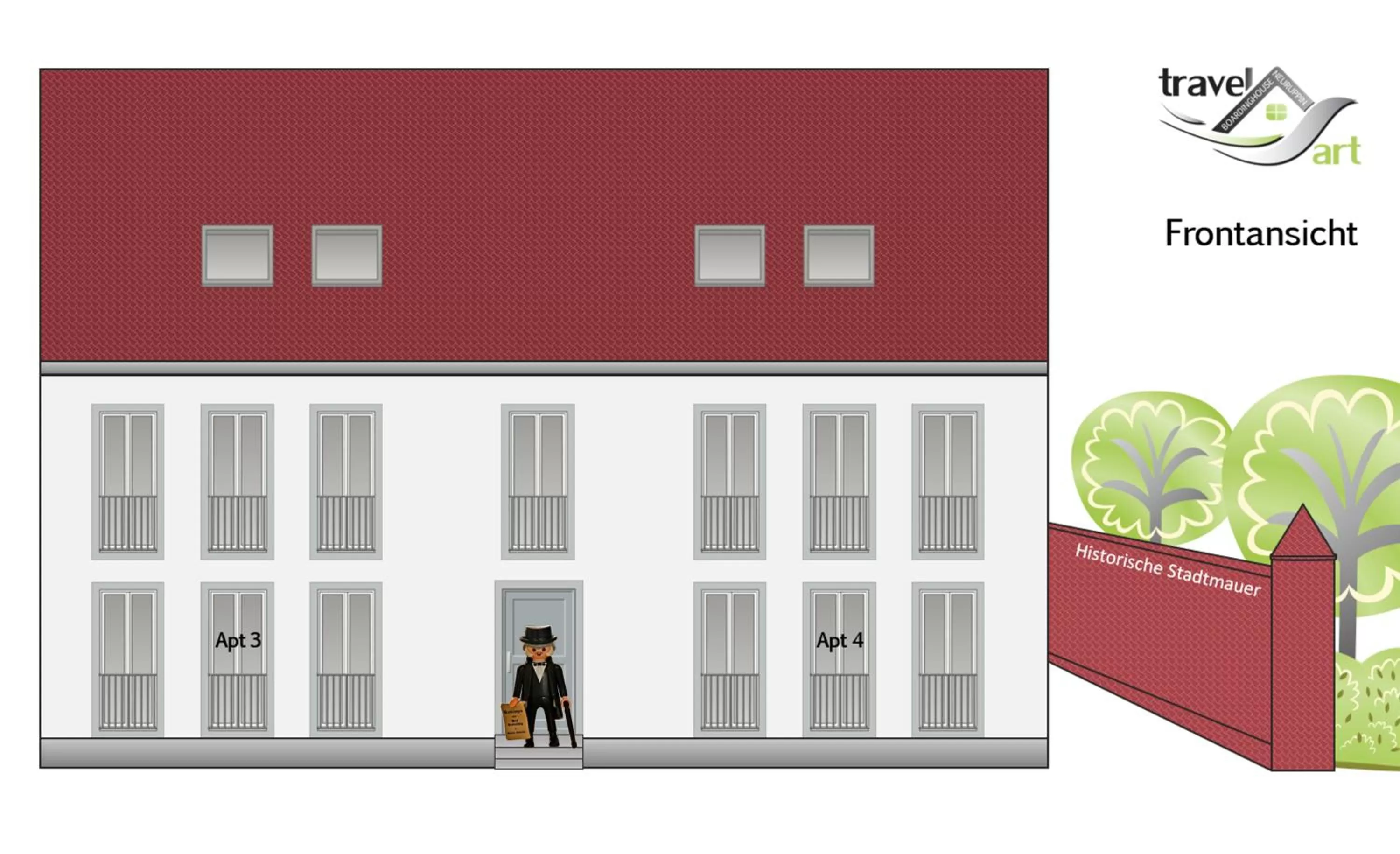 Property building in Travel Art Boardinghouse (Lazarettstr.)