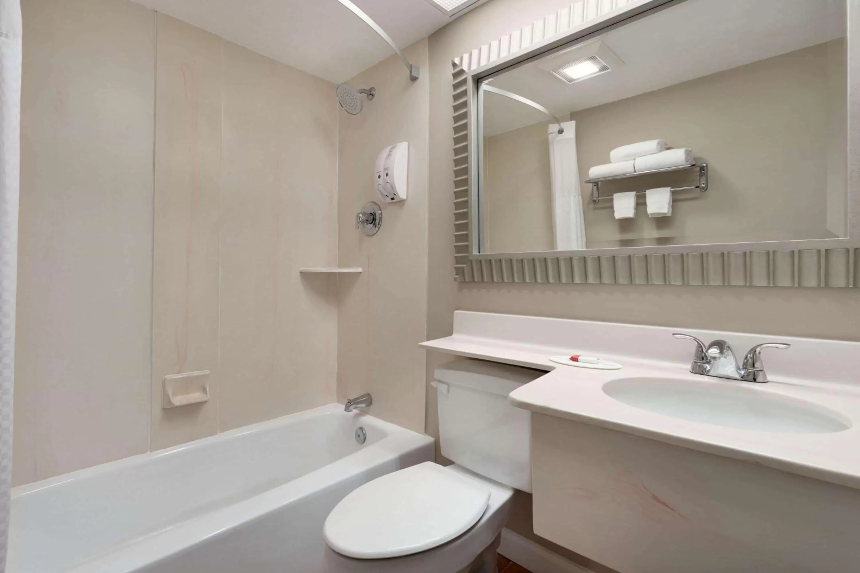 Bathroom in Super 8 by Wyndham West Greenwich/Providence