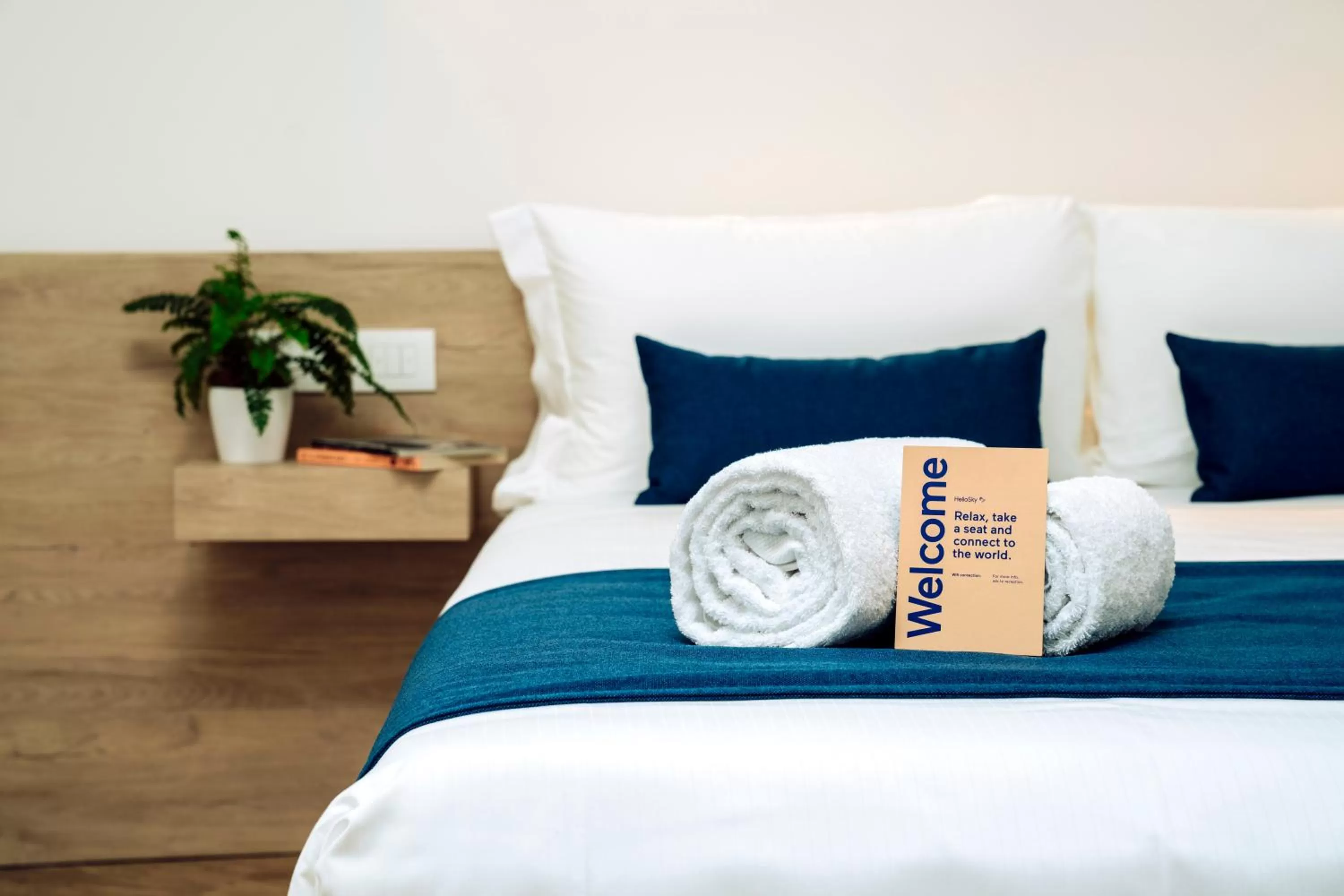 Decorative detail, Bed in Air Rooms Rome Airport by HelloSky