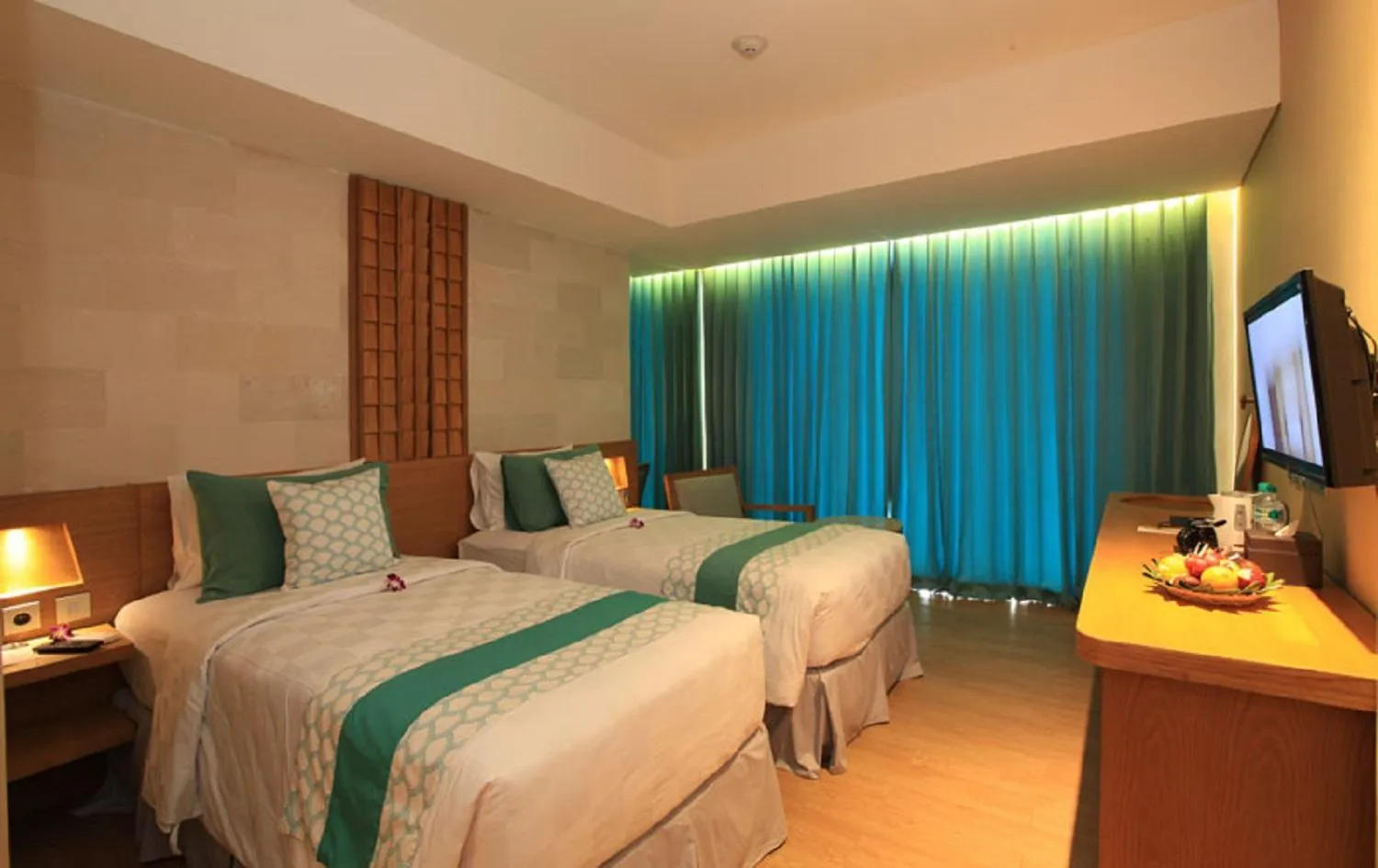 Property building, Bed in Bedrock Hotel Kuta