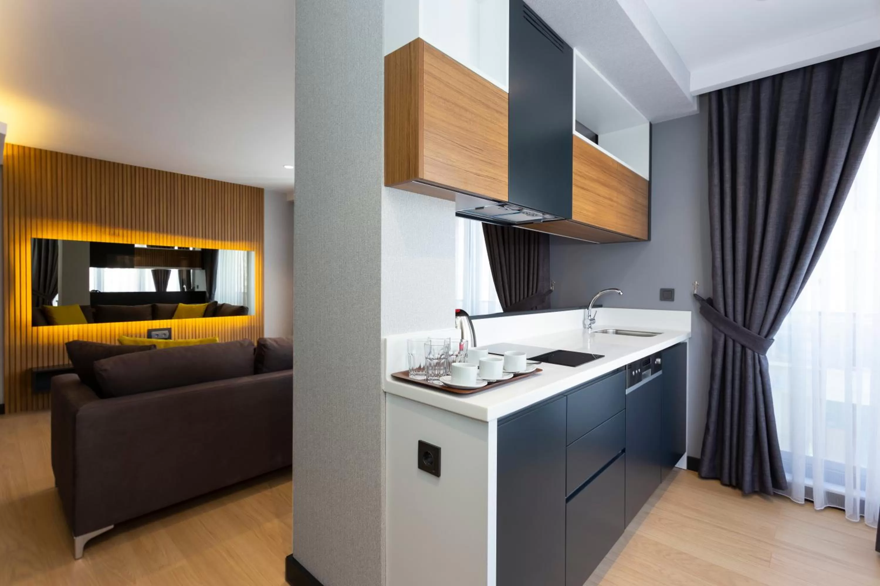 Kitchen or kitchenette in Nox Suite Rezidans