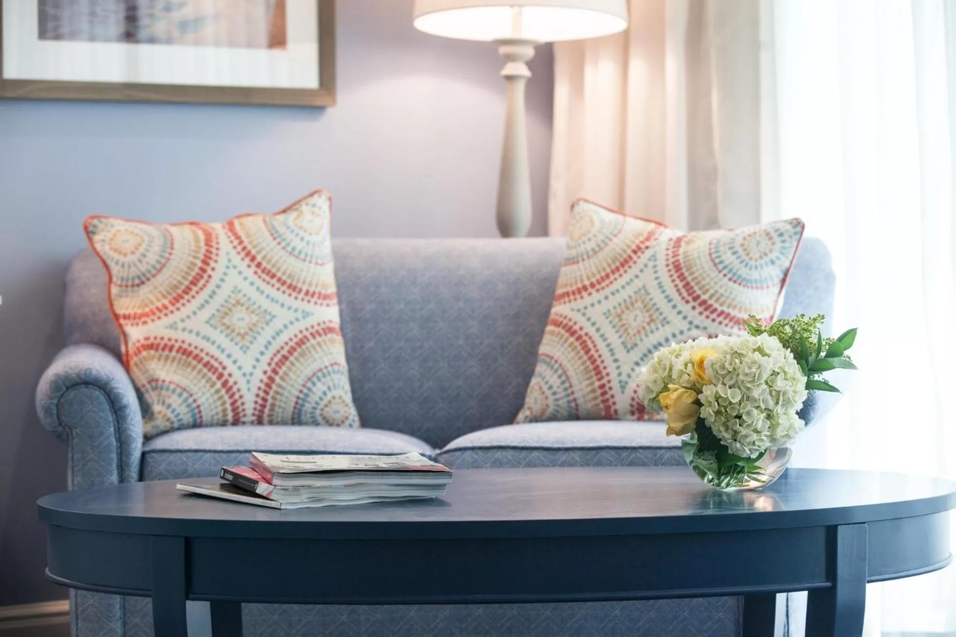 Seating area in The Beach Club at Charleston Harbor Resort and Marina