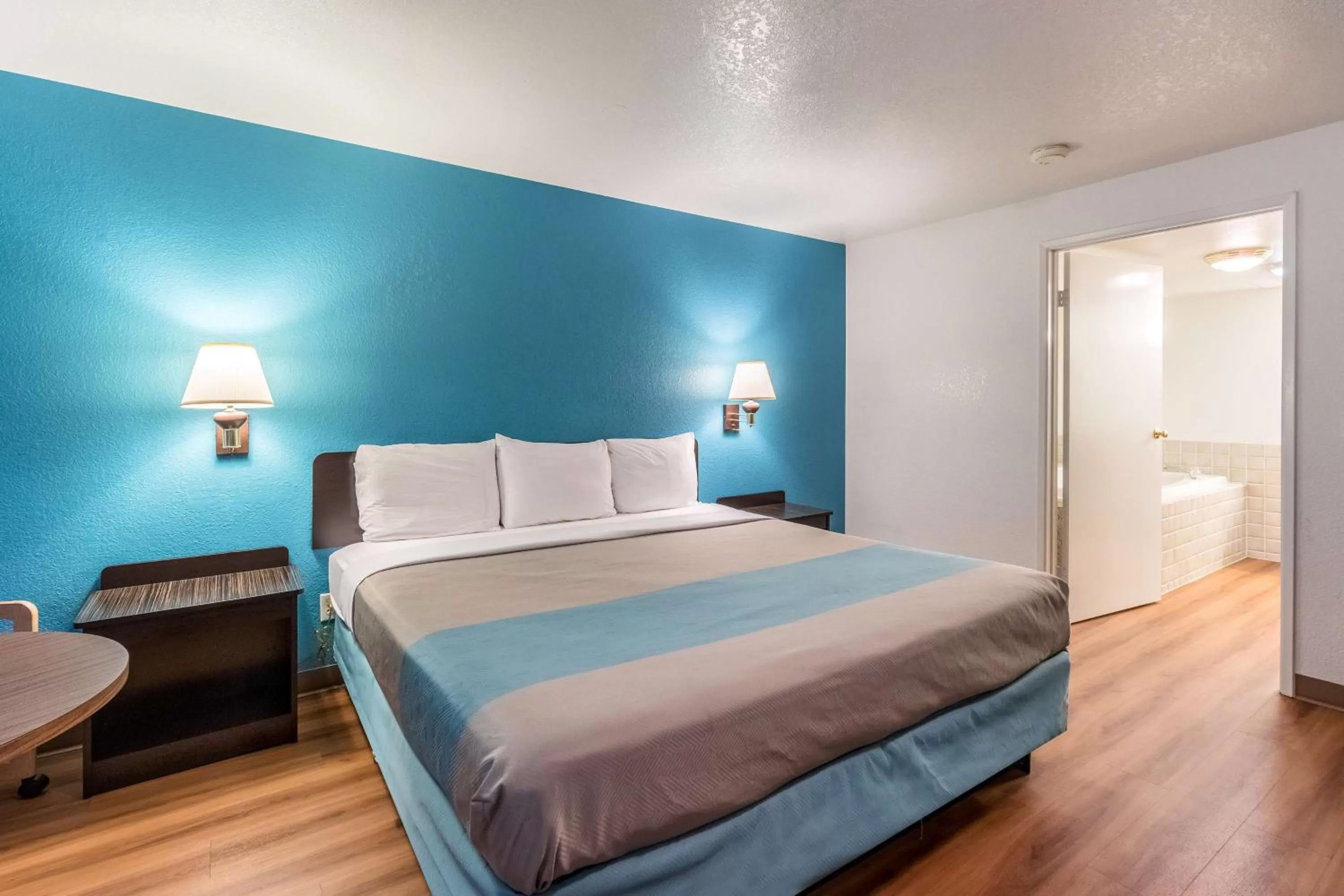 Bathroom, Bed in Motel 6-Astoria, OR