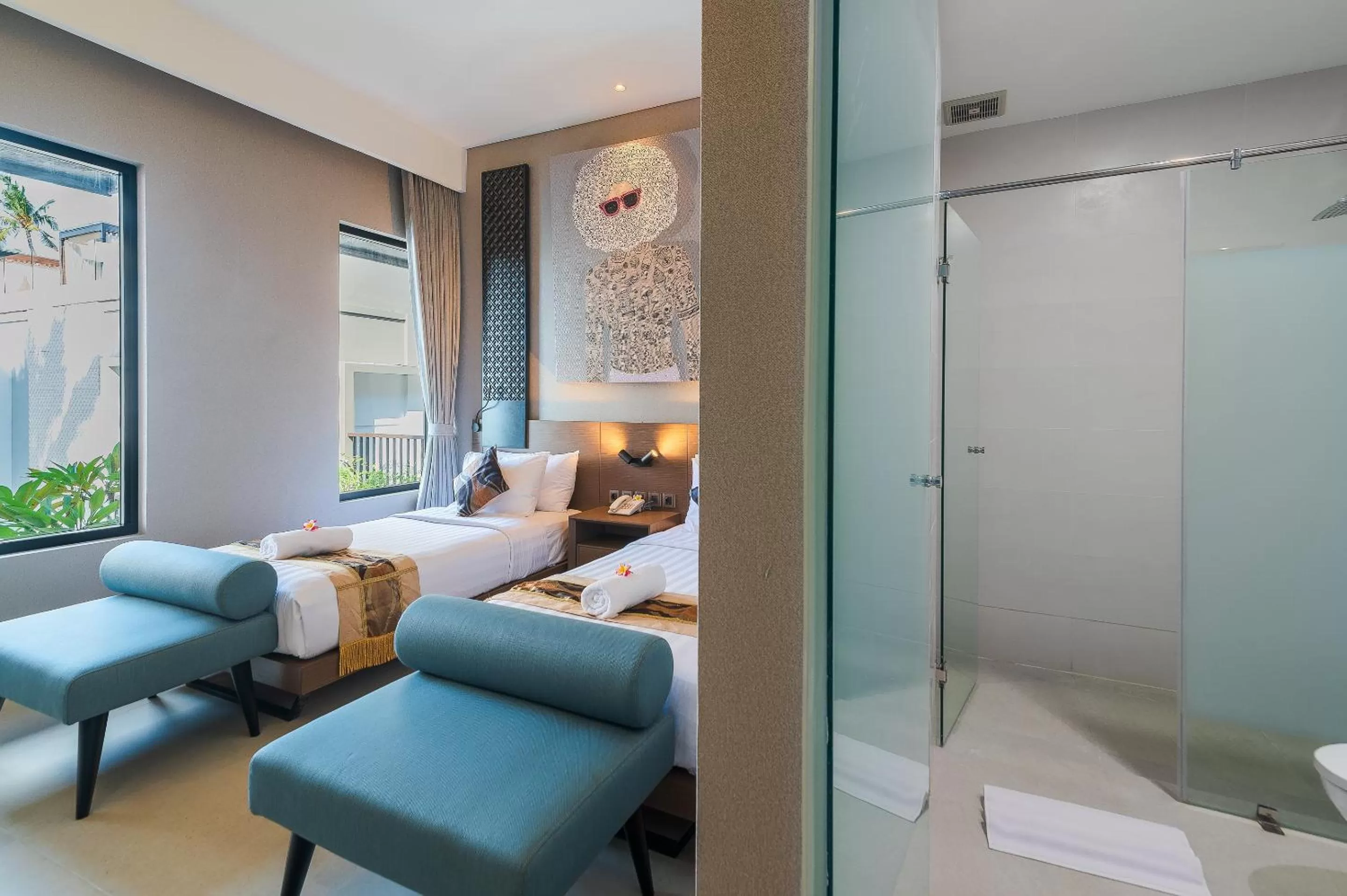 Shower, Bed in Padmasari Resort Lovina