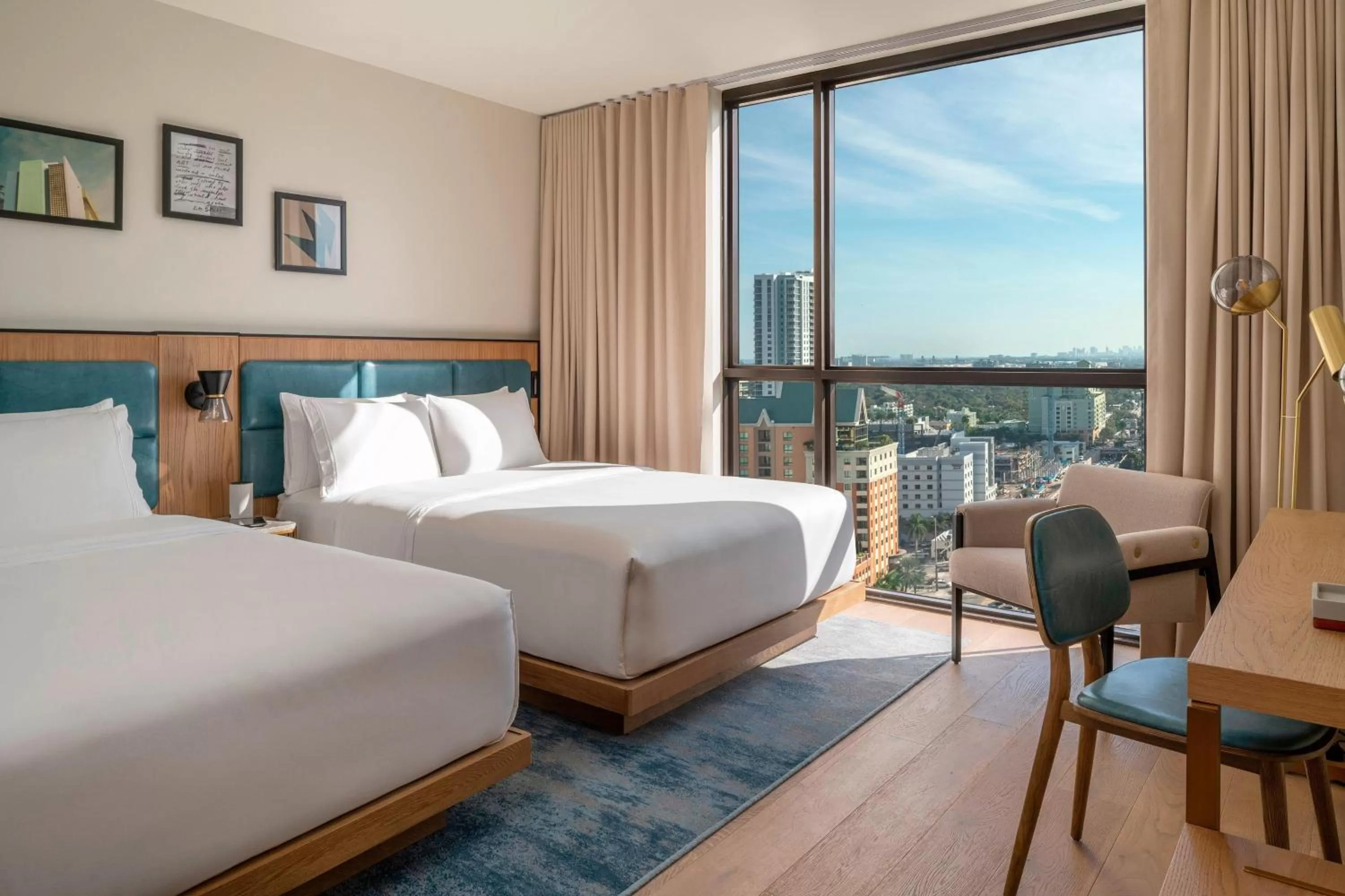 Queen Room with Two Queen Beds and Skyline View - Hearing Accessible in The Dalmar, Fort Lauderdale, a Tribute Portfolio Hotel