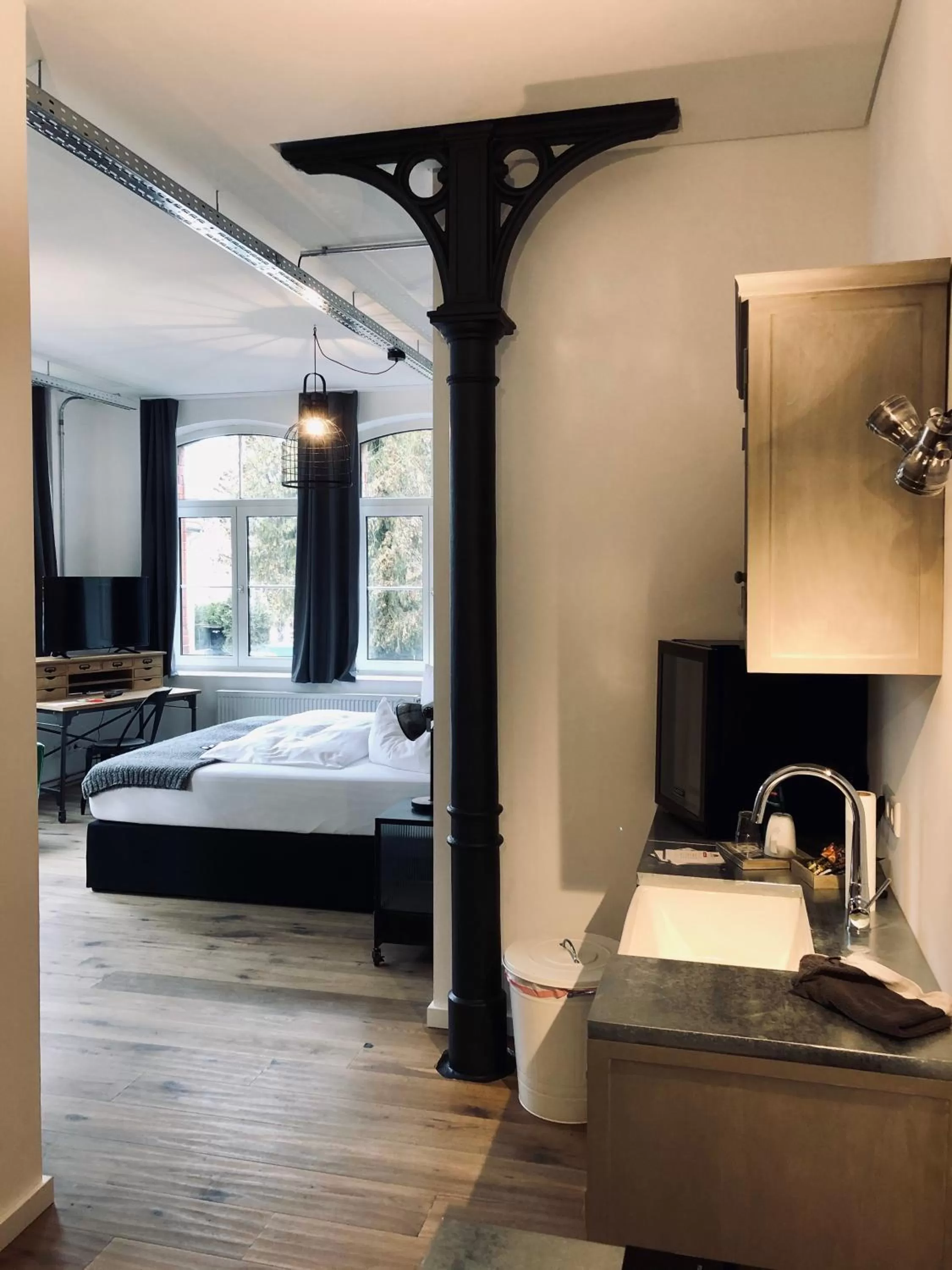 Coffee/tea facilities, Bed in KunstWerk B