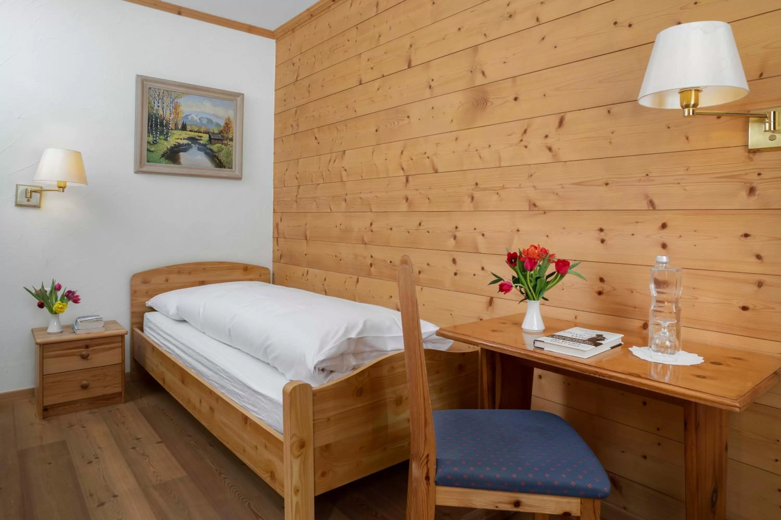 Bed in Hotel Bad Serneus