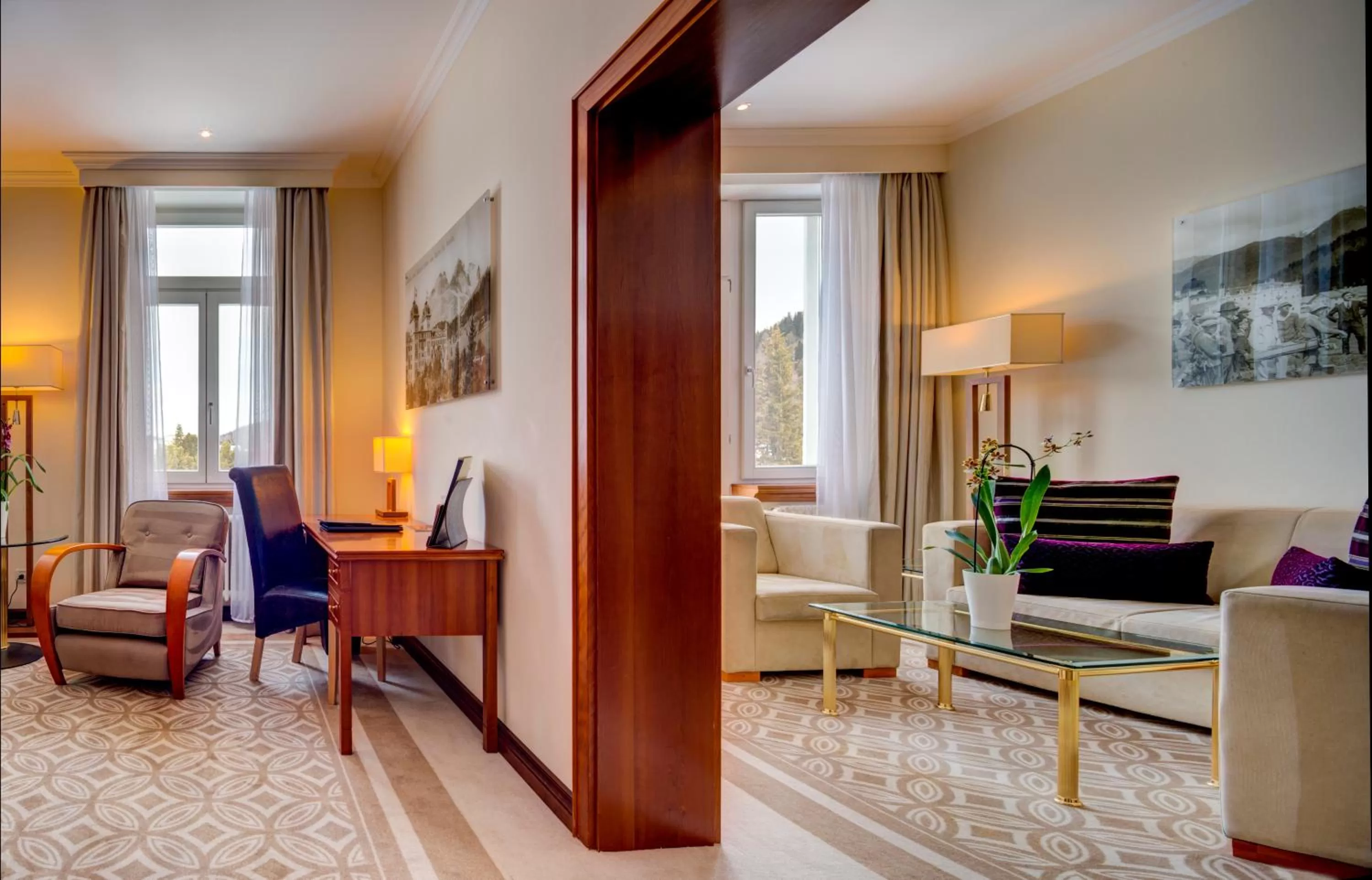 Seating area in Grand Hotel des Bains Kempinski