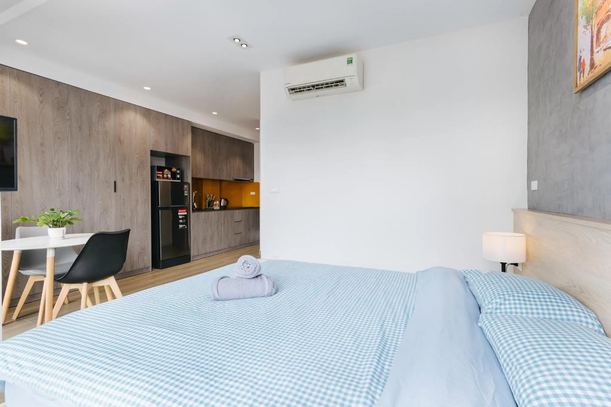 Living room, Bed in LUCK APART 8 - Hanoi Westlake Balcony Studio