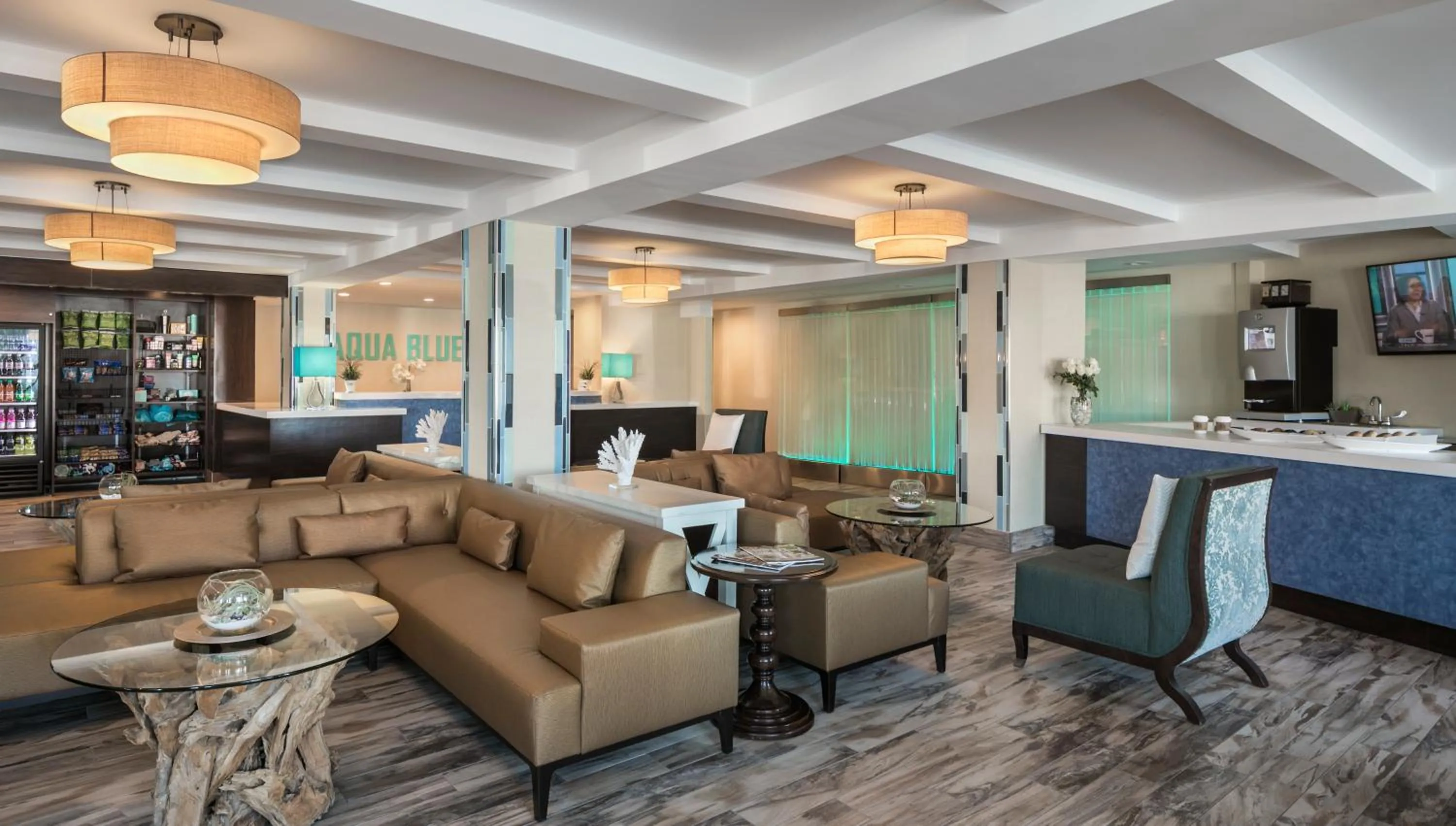 Lobby or reception in Aqua Blue Hotel