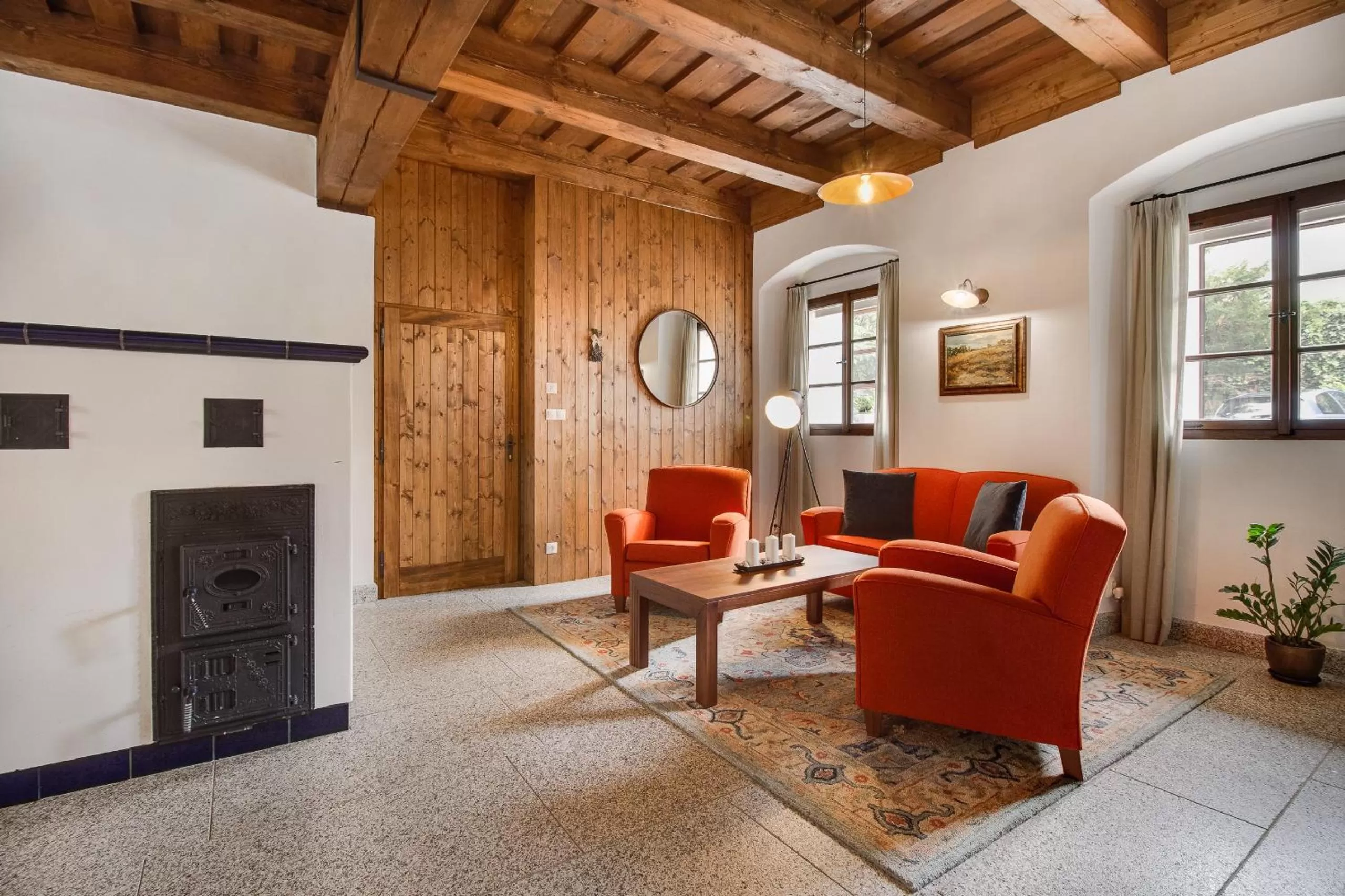 Seating area in Apartmány Šupina