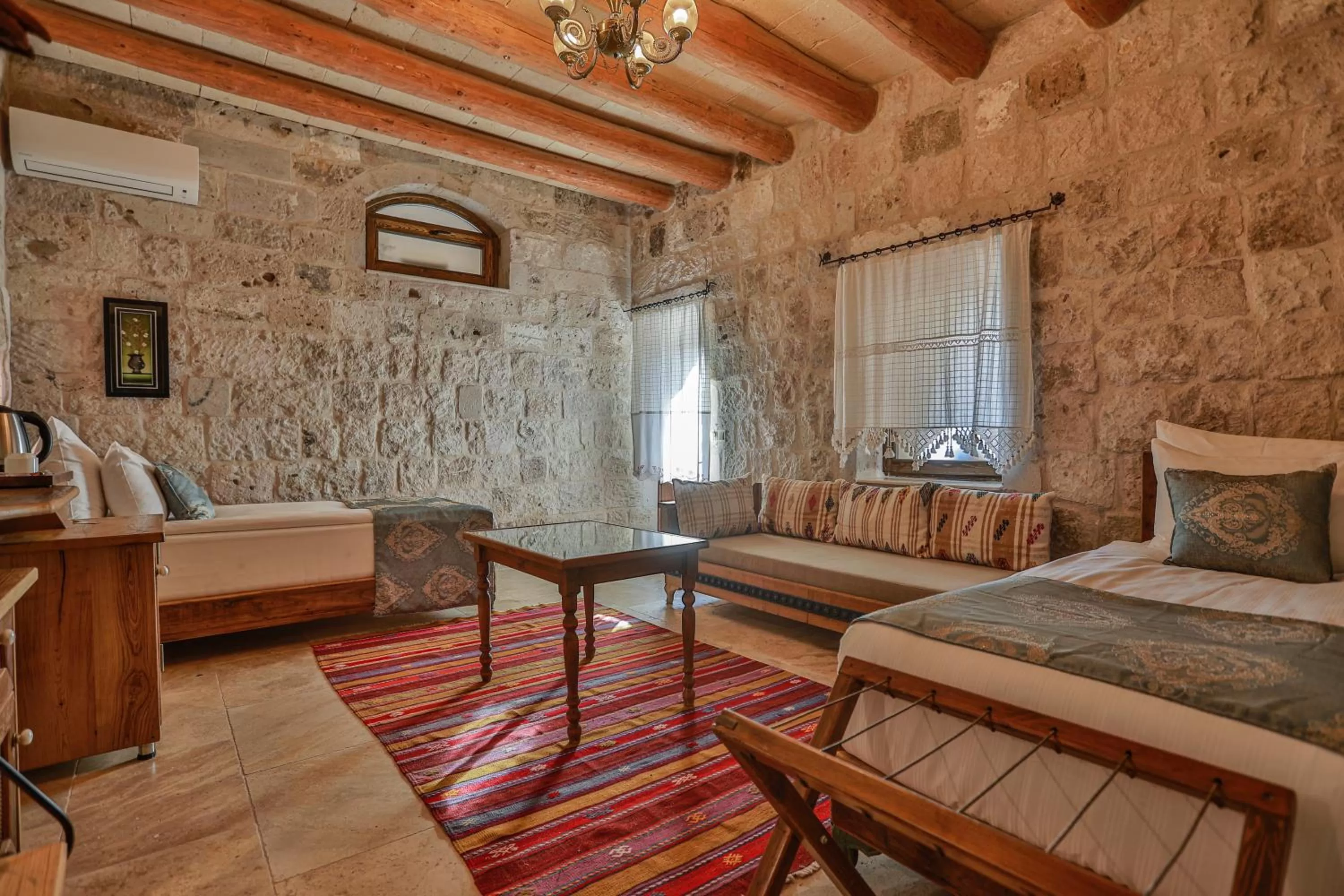 View (from property/room), Bed in Şah Saray Cave Suites Halal Hotel