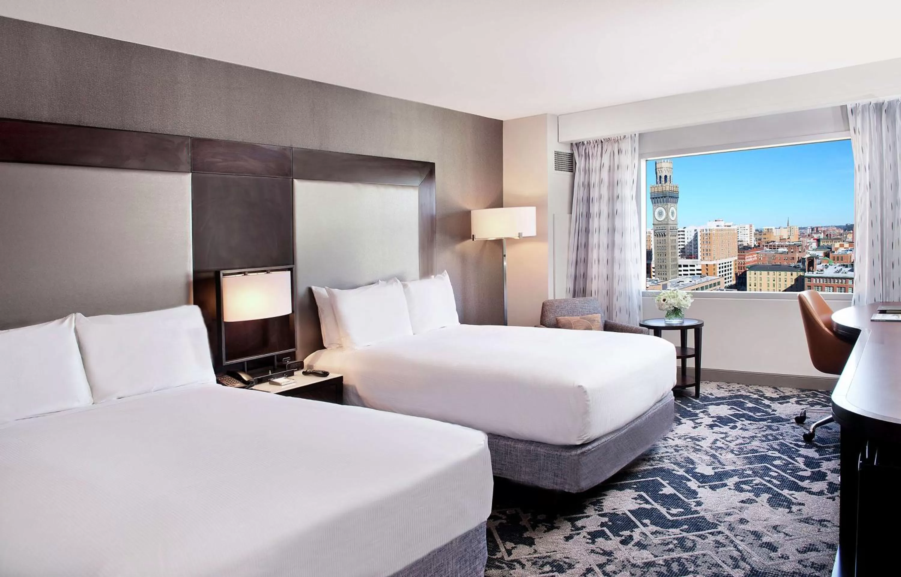 Bed in Hilton Baltimore Inner Harbor