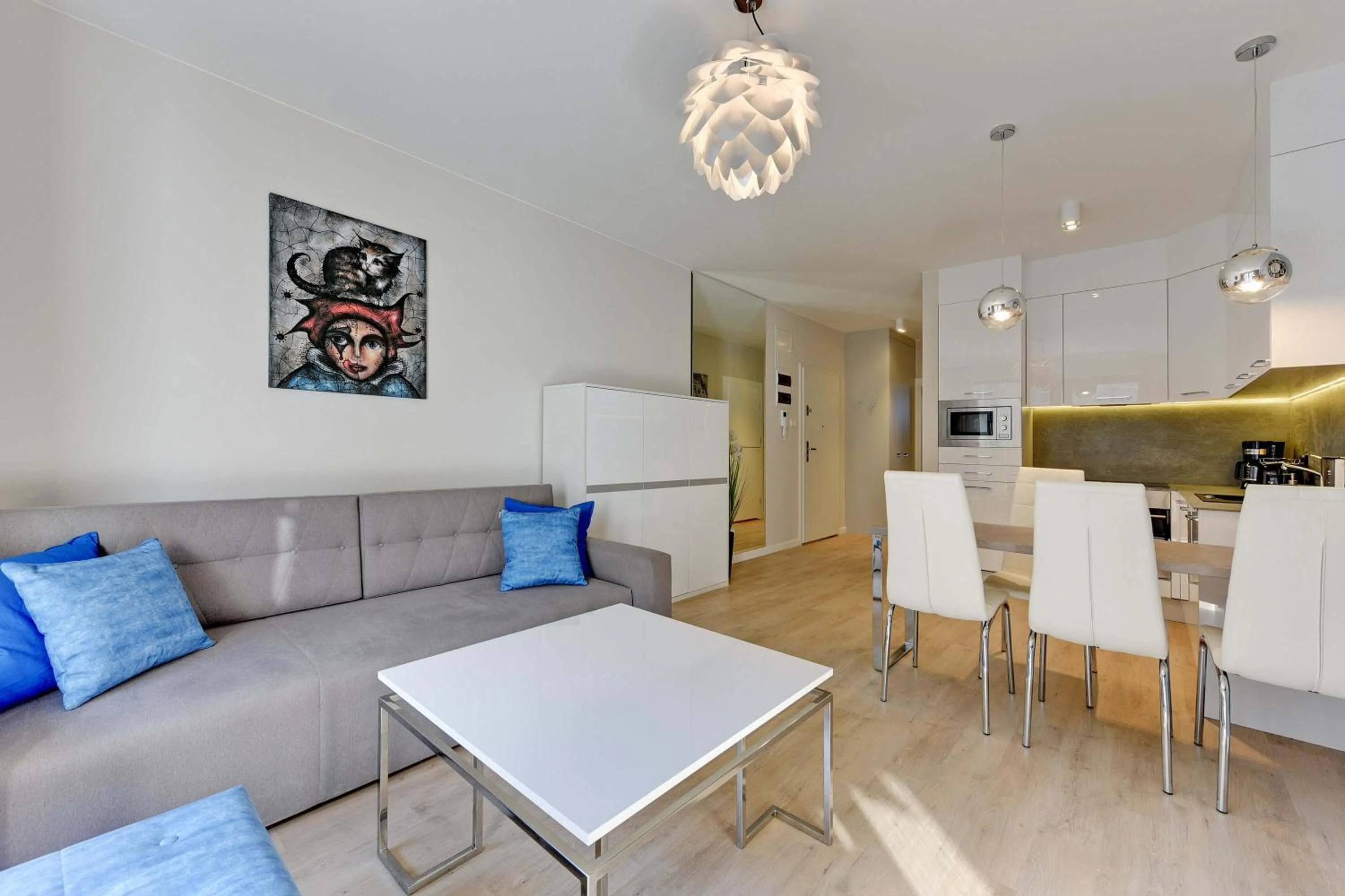 Kitchen or kitchenette in GRANO APARTMENTS Gdańsk Motława SPA & Wellness