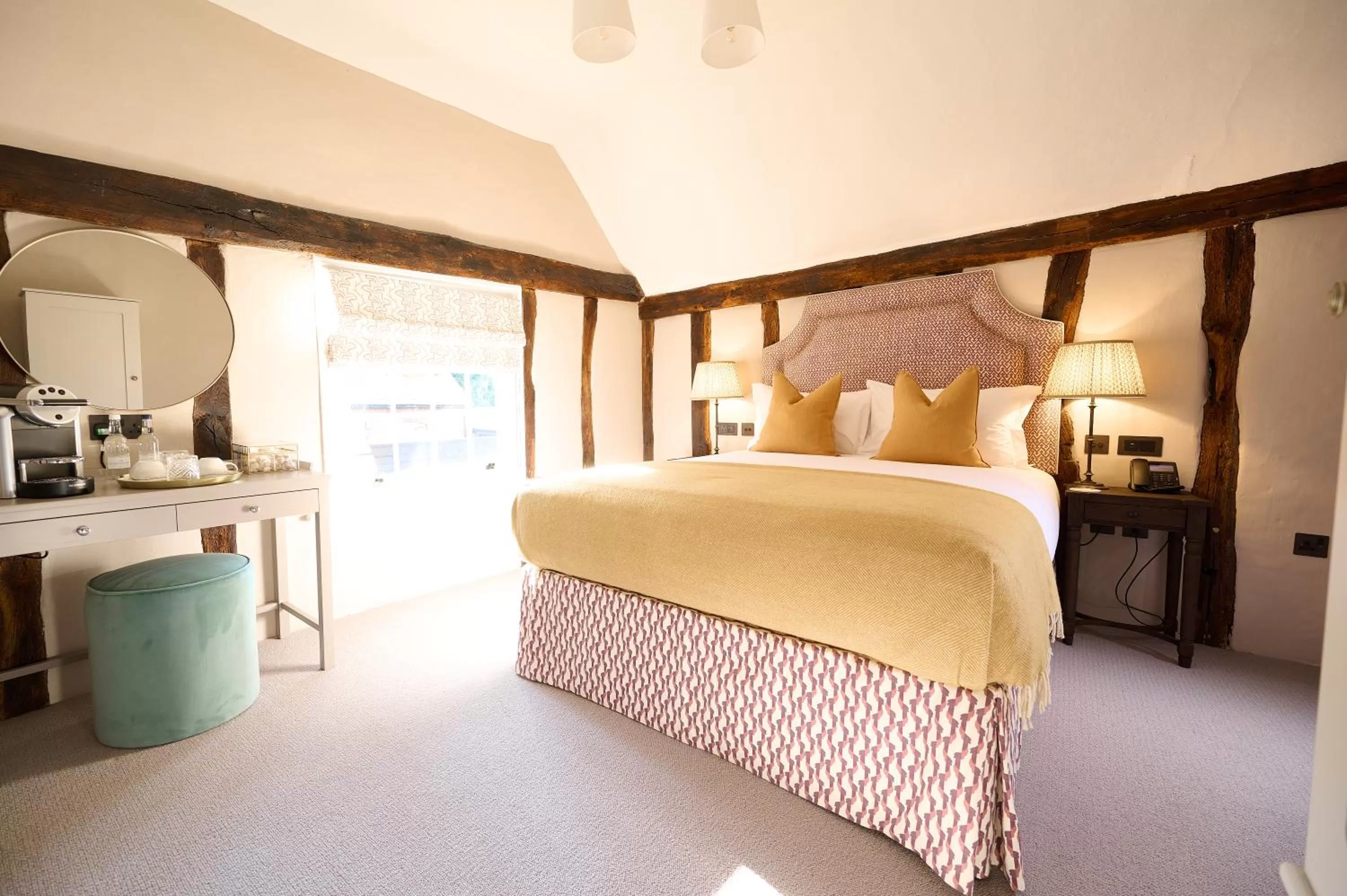 Bed in The Angel Inn, Stoke-by-Nayland