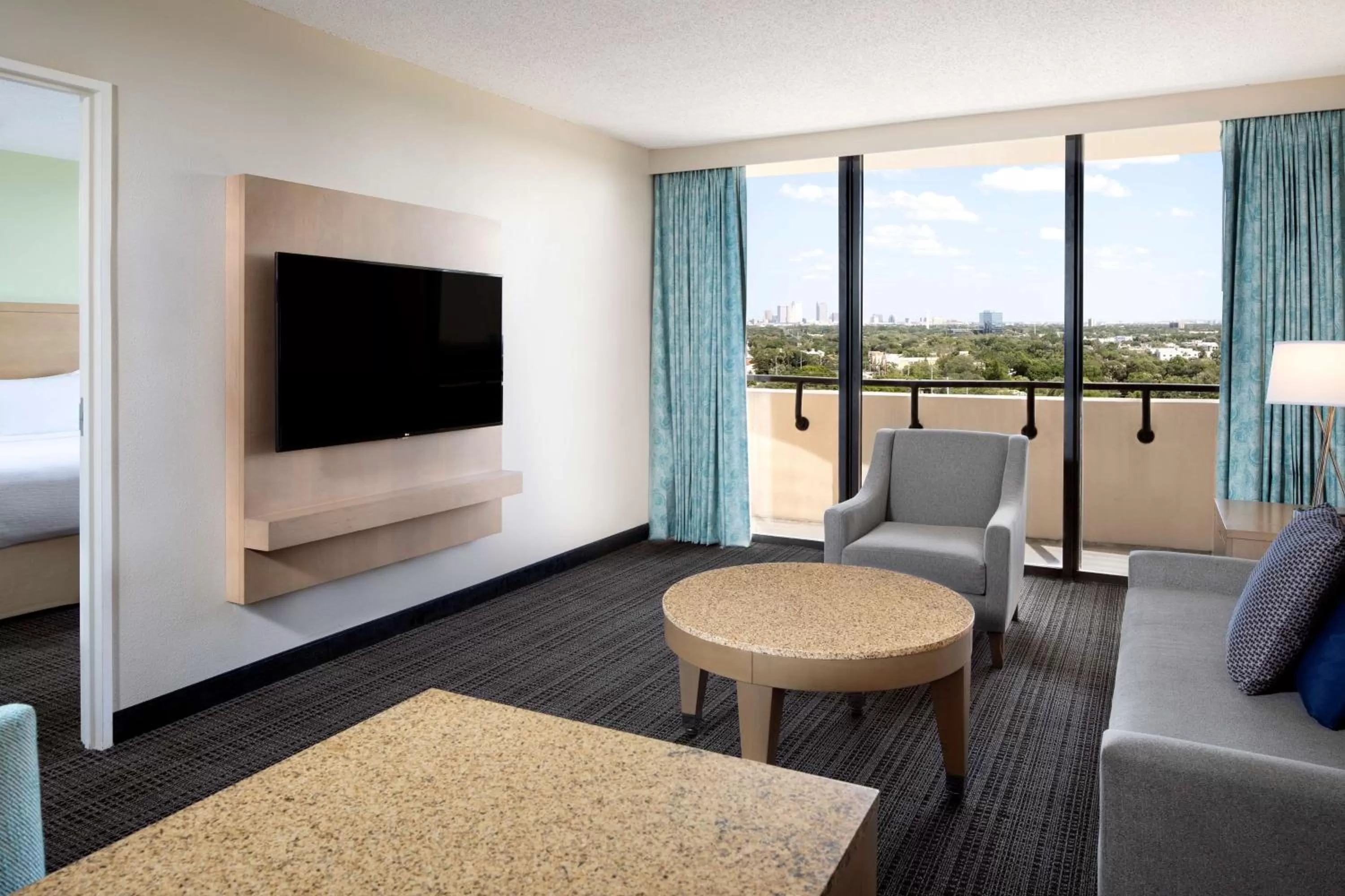 TV and multimedia, Bed in Embassy Suites by Hilton Tampa Airport Westshore