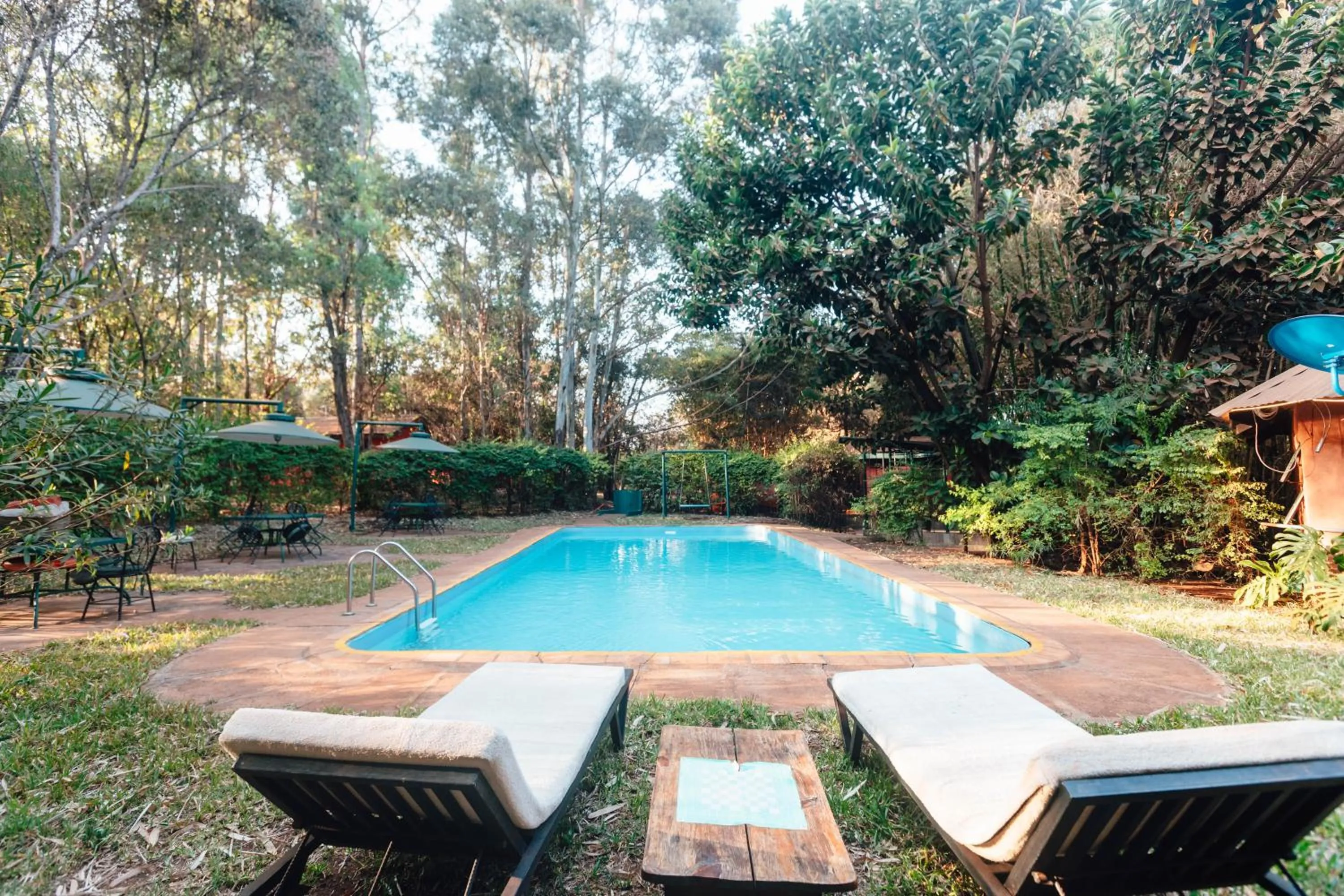 Pool view in Octagon Lodge
