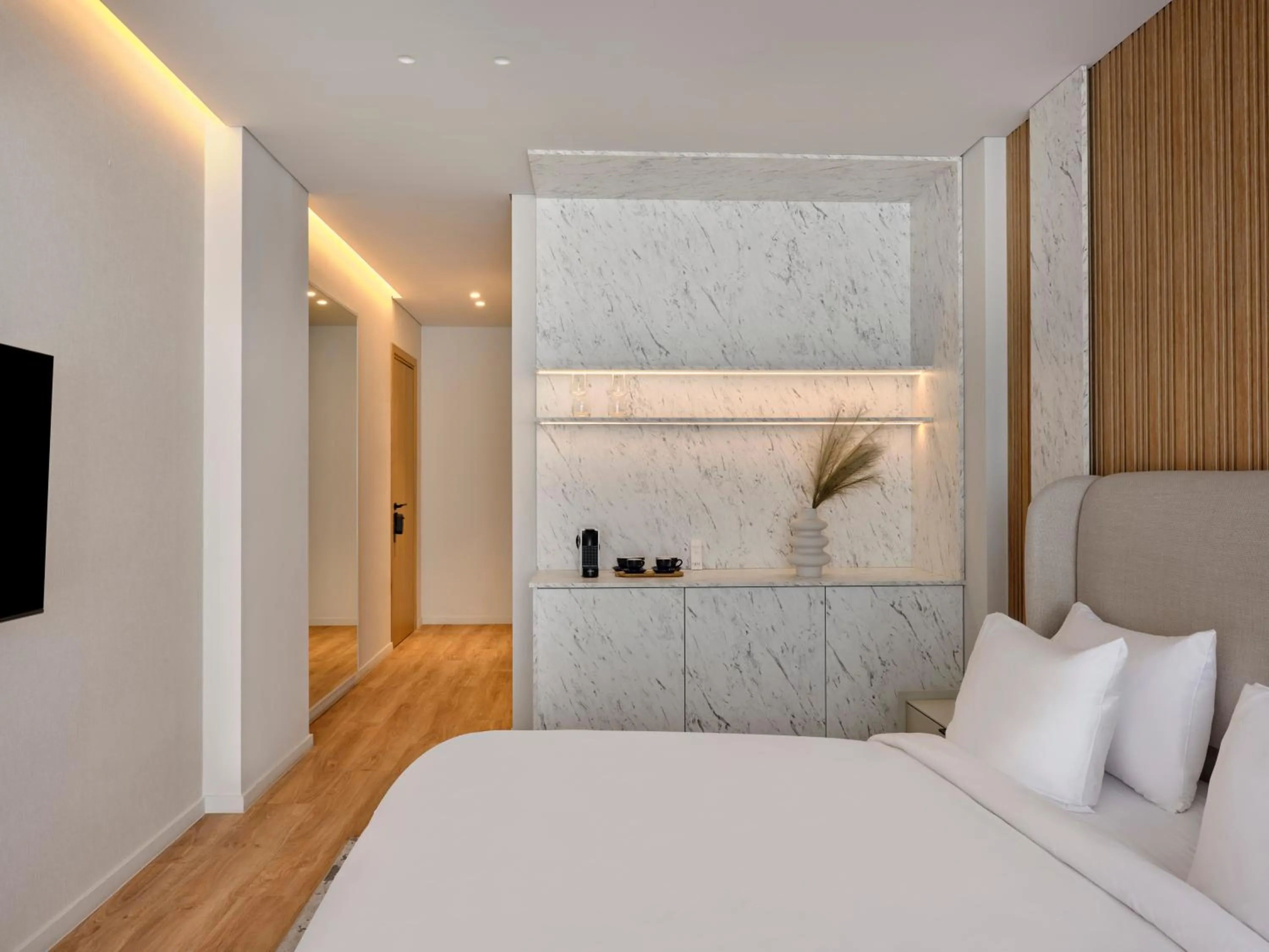 Bed in Nur Aparthotel Athens