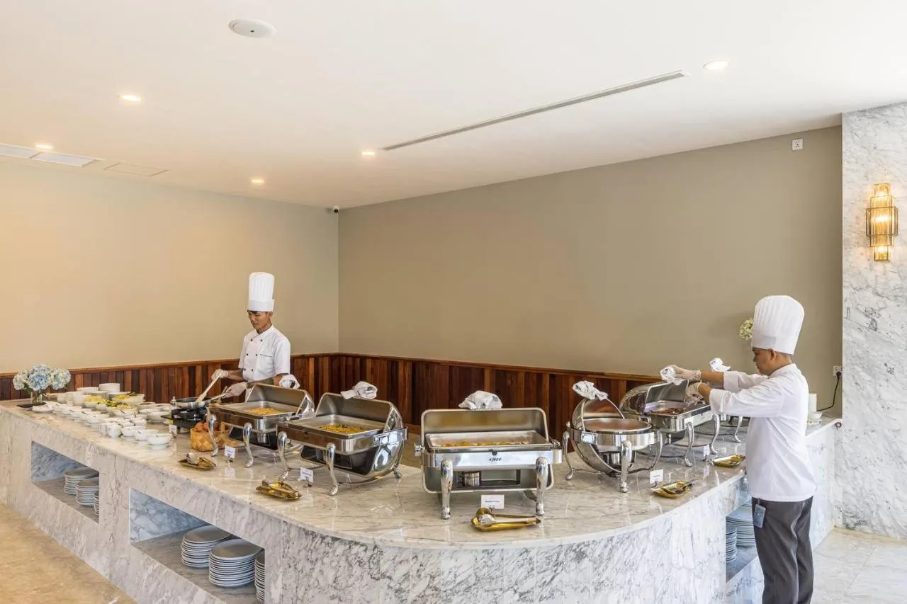 Buffet breakfast in Otres Beach Hotel