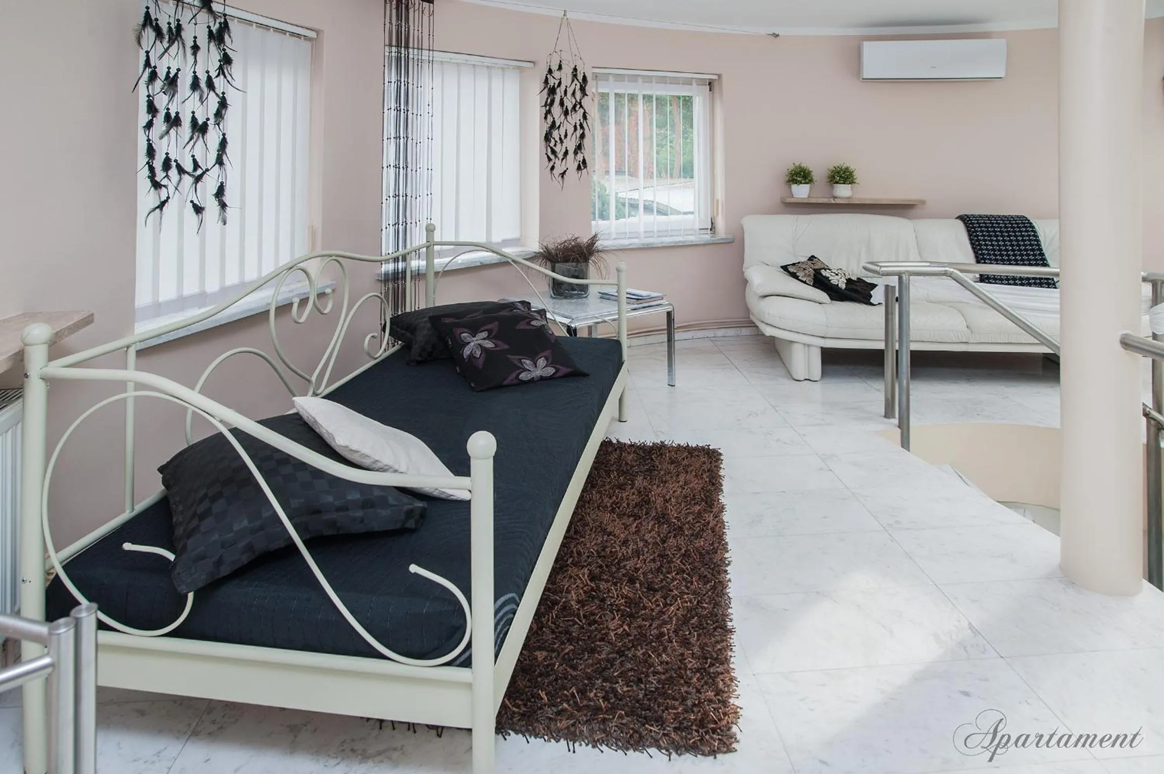 Seating area, Bed in Apartamenty Włocławek