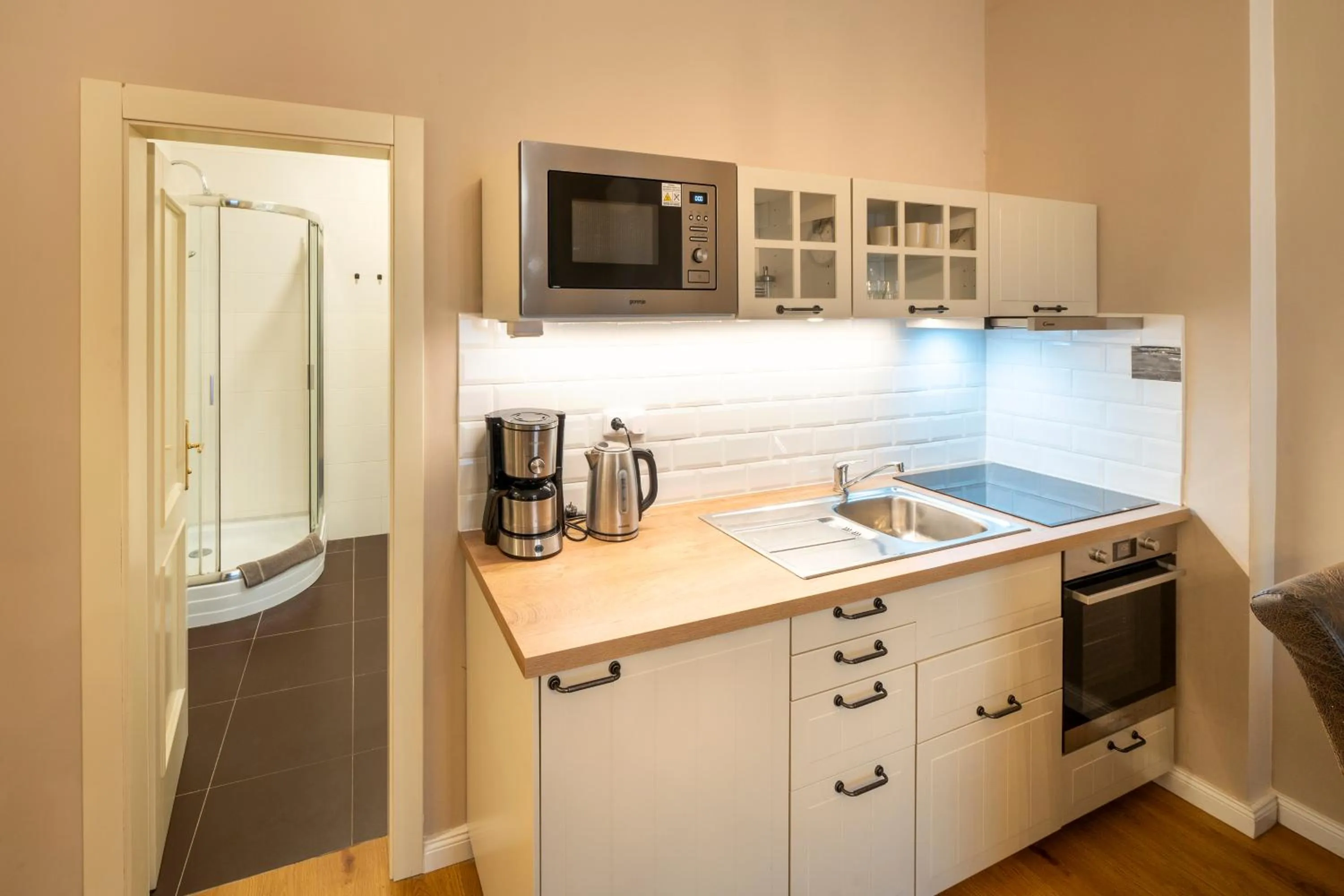 Kitchen or kitchenette in Apart Hotel Zborovska