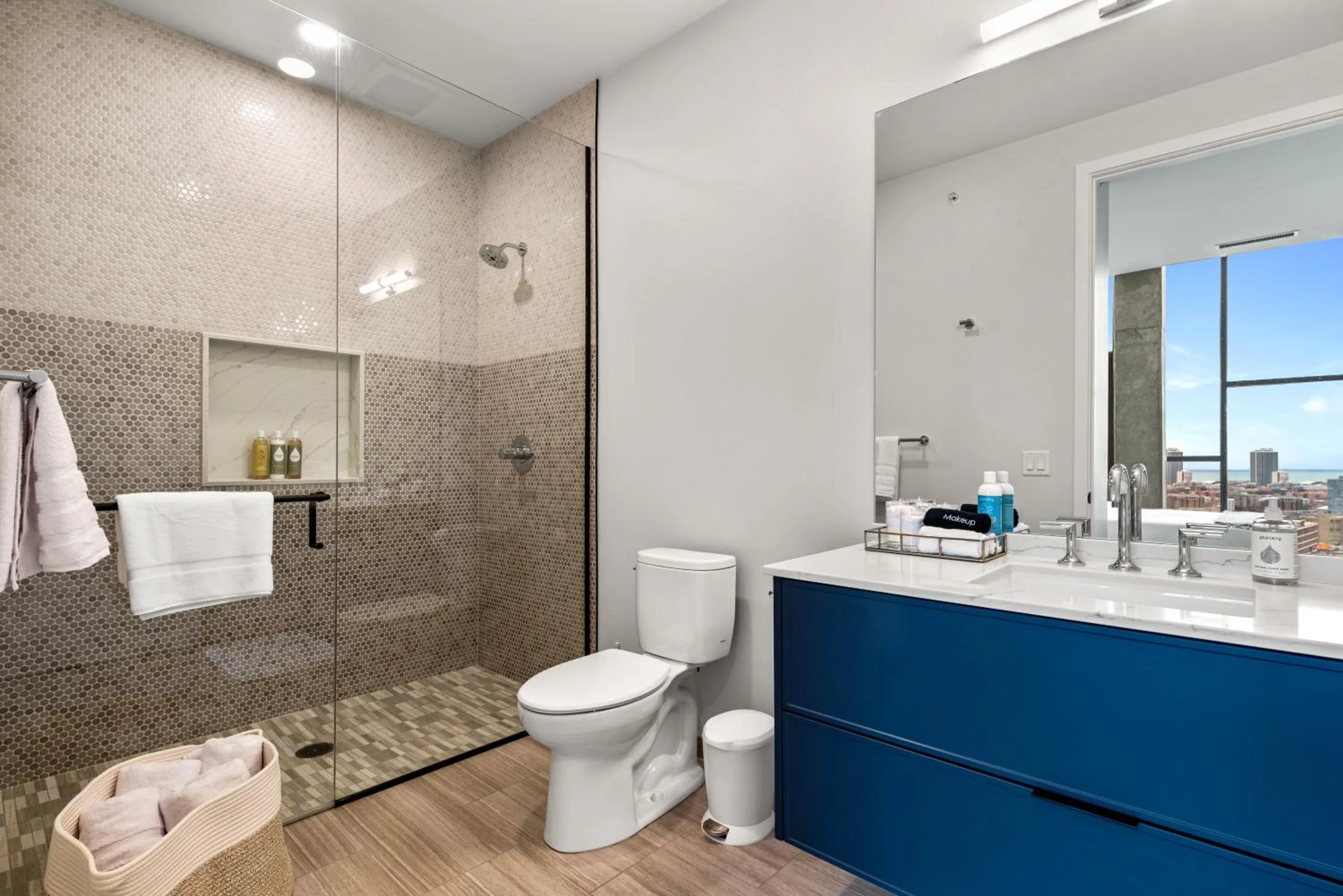 Shower in Avenir West Loop Penthouses with Iconic City Views