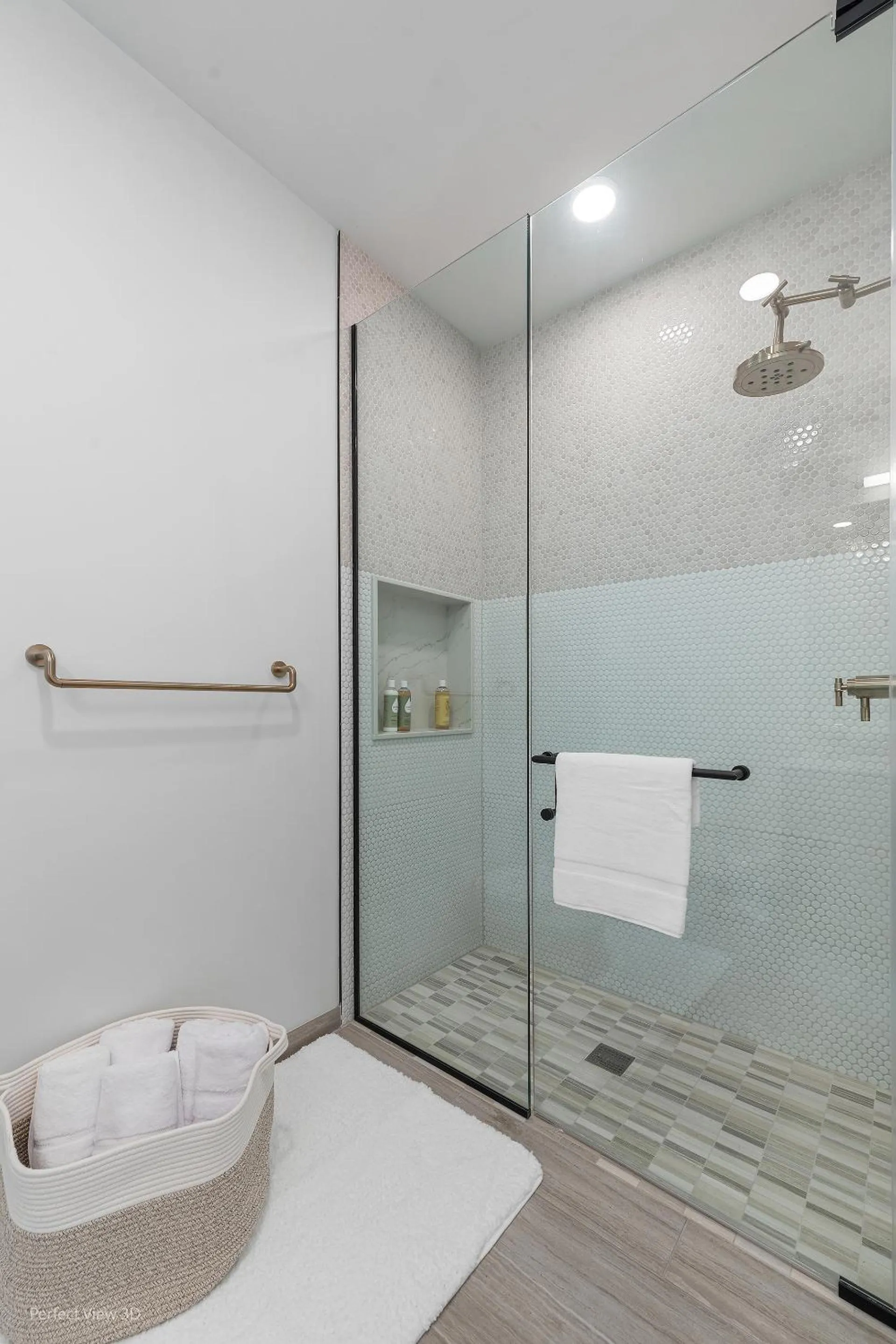 Shower in Avenir West Loop Penthouses with Iconic City Views