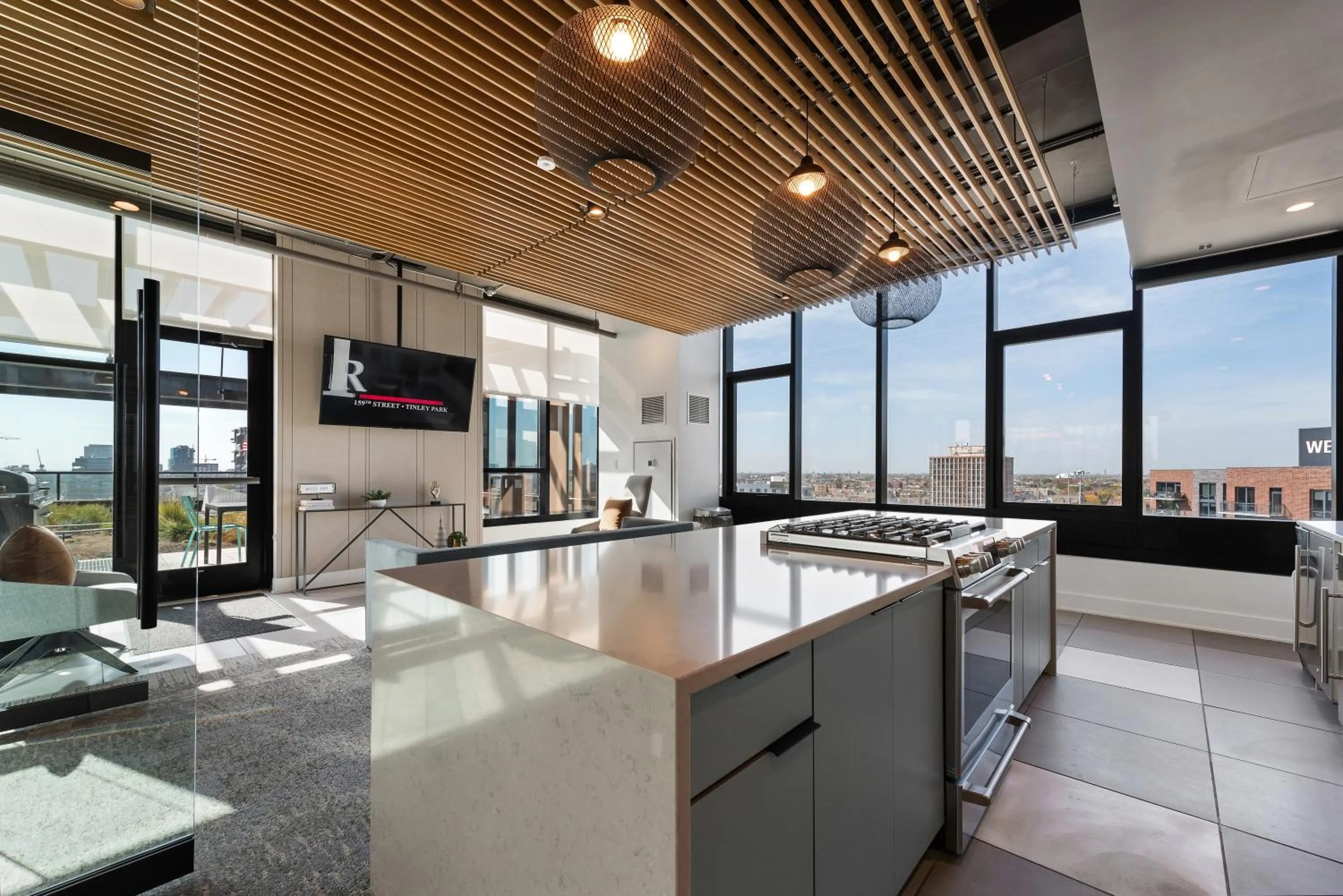 TV and multimedia in Avenir West Loop Penthouses with Iconic City Views