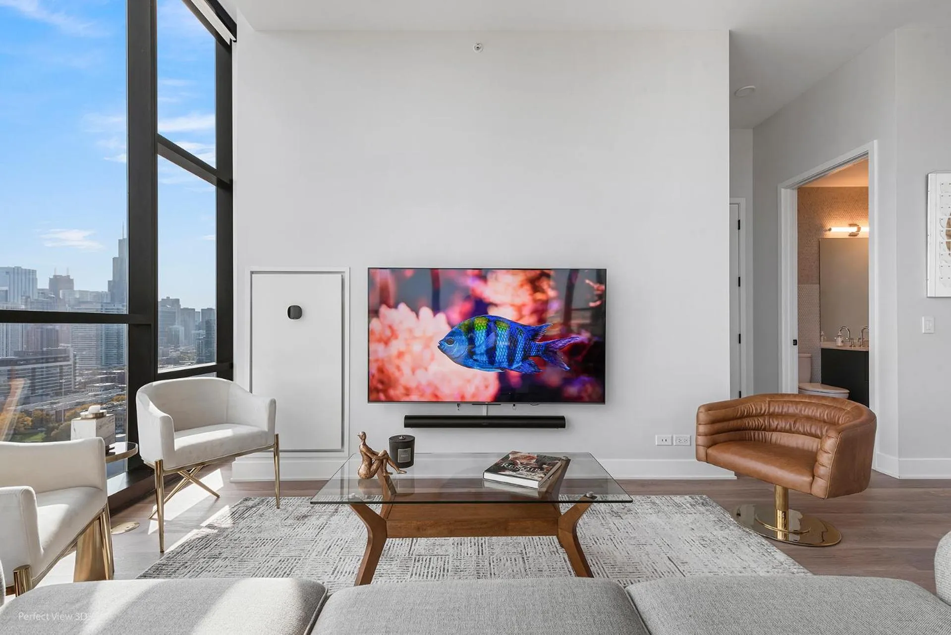 TV and multimedia in Avenir West Loop Penthouses with Iconic City Views