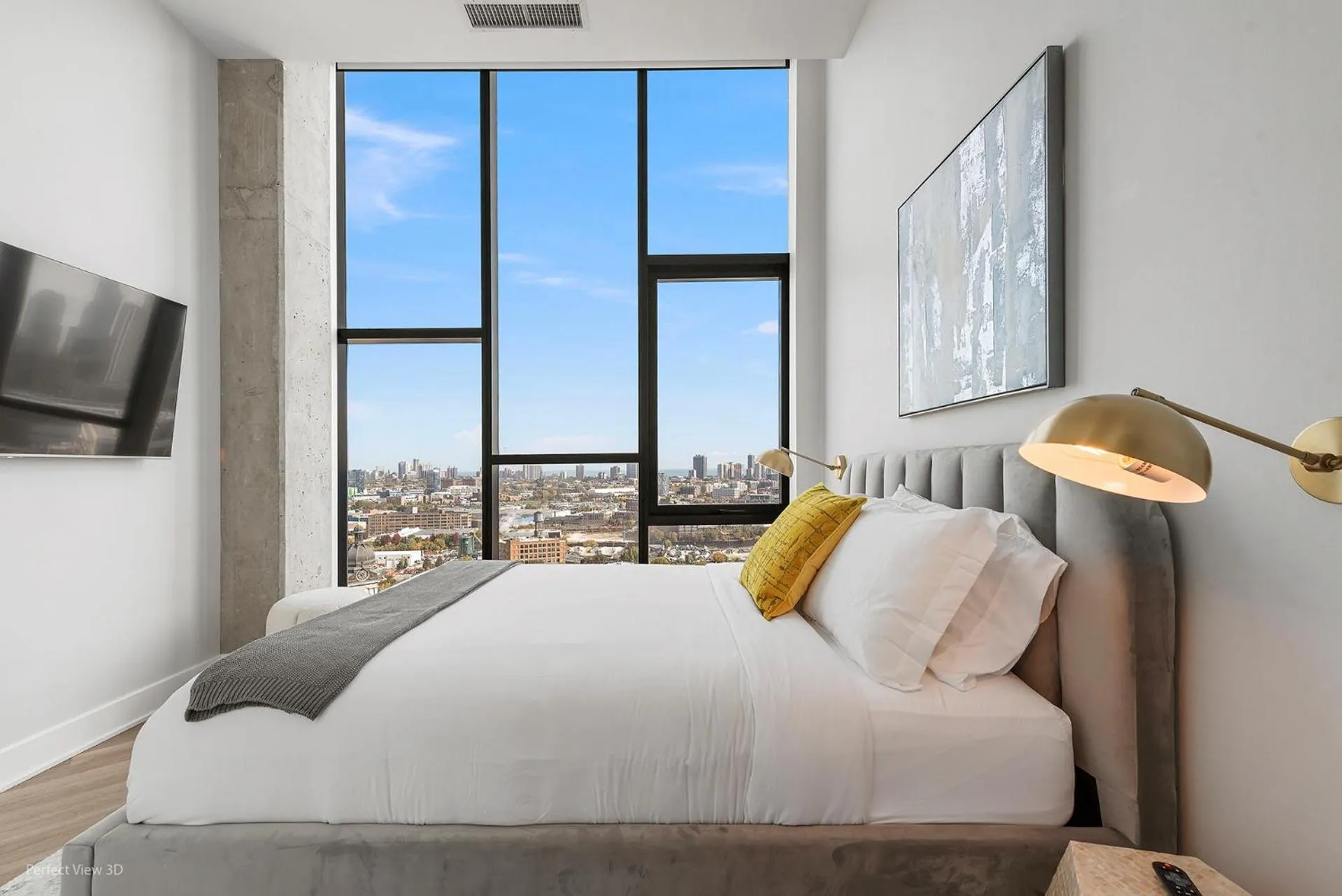 Bed in Avenir West Loop Penthouses with Iconic City Views