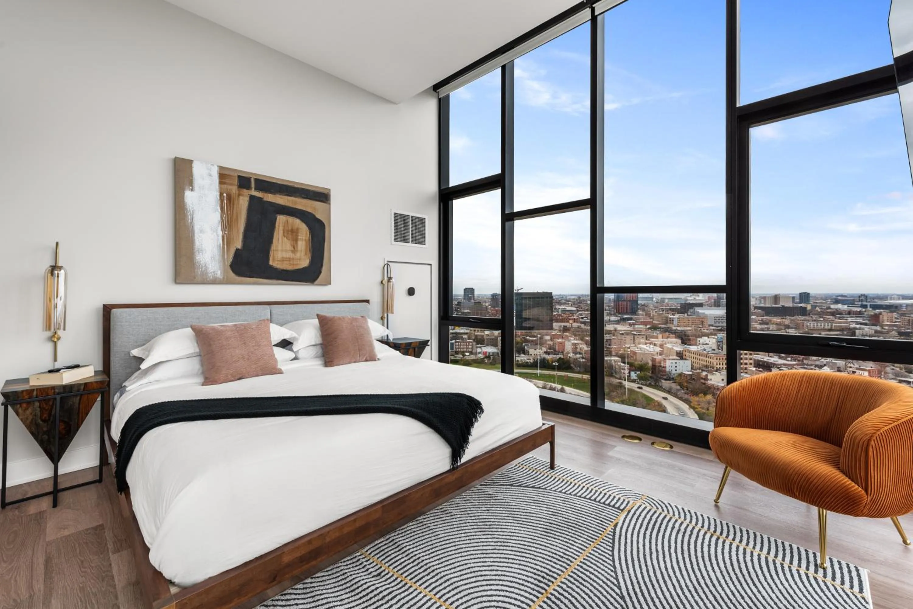 Bedroom, Bed in Avenir West Loop Penthouses with Iconic City Views