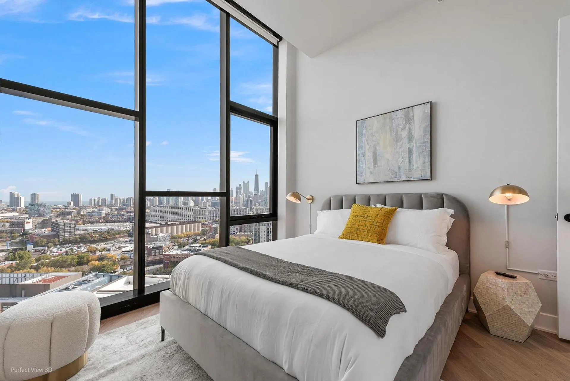 Bedroom, Bed in Avenir West Loop Penthouses with Iconic City Views