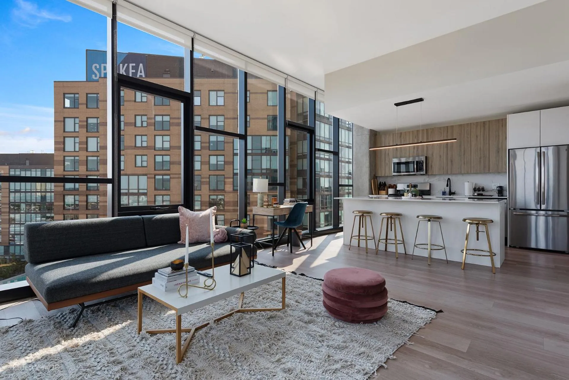 Living room in Avenir West Loop Penthouses with Iconic City Views